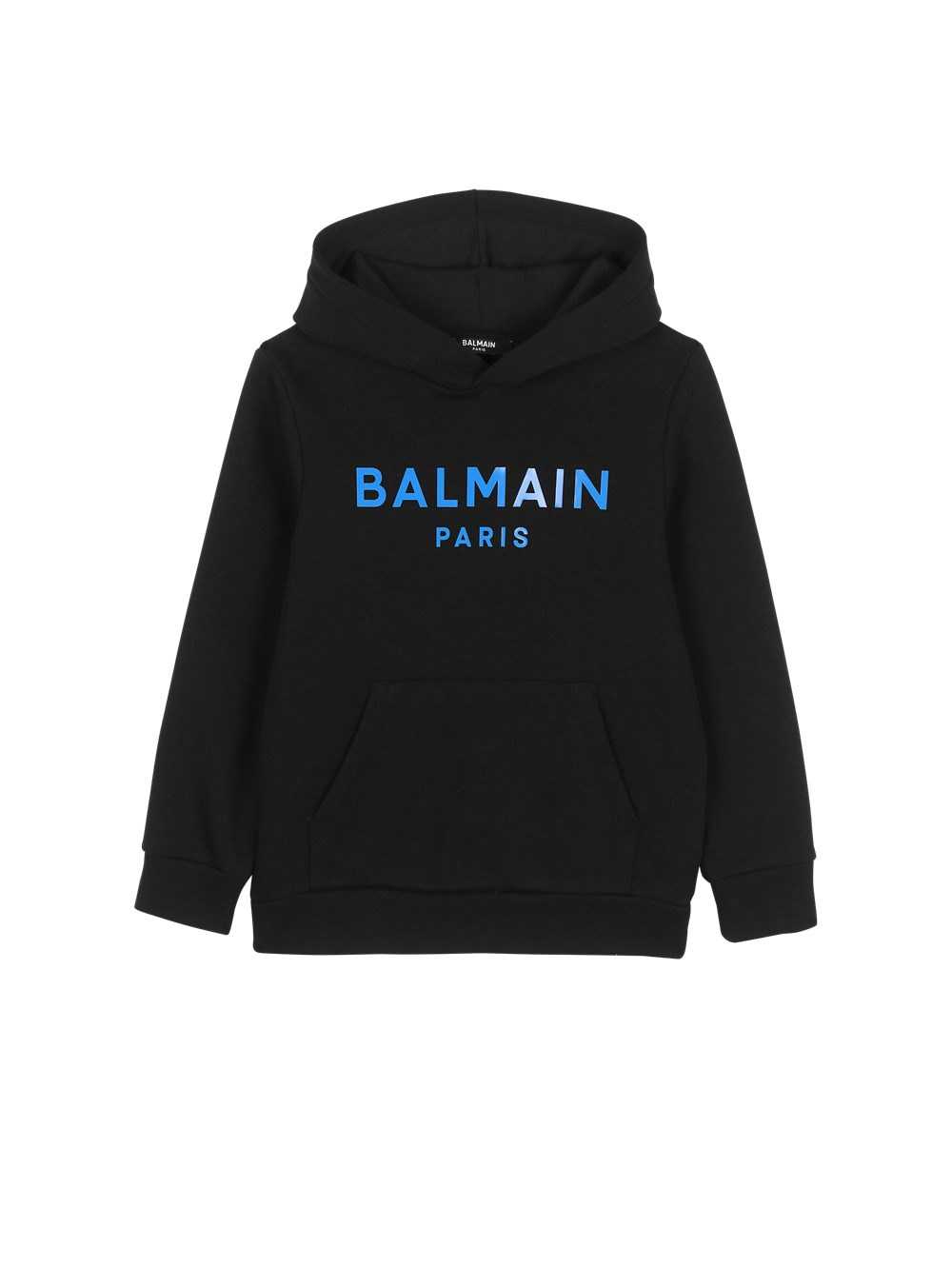 Balmain Cotton Hoodie With Balmain Logo Black | MUQBFTC-15