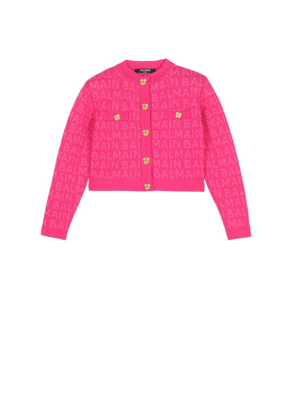 Balmain Cotton Jacket With Balmain Logo Pink | TXUWFZP-62