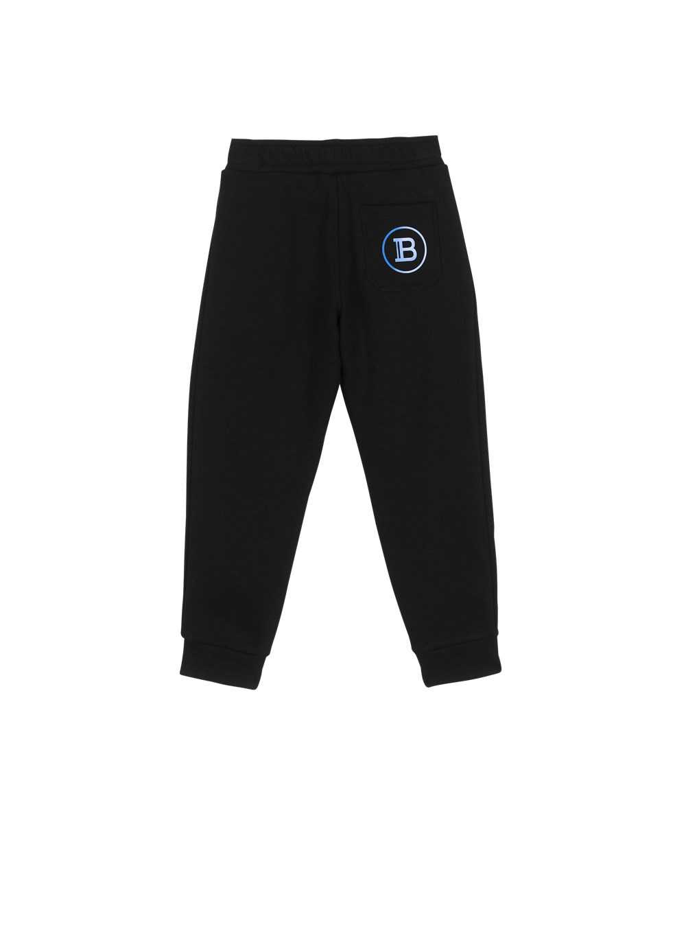 Balmain Cotton Jogging Bottoms With Balmain Logo Black | KZDSBMX-62