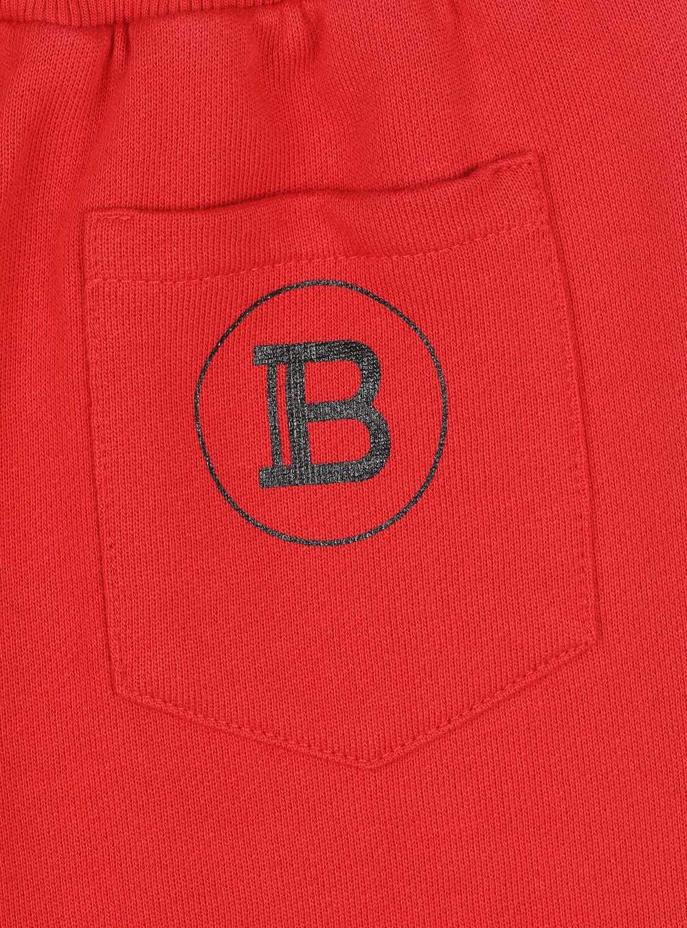 Balmain Cotton Jogging Bottoms With Balmain Logo Red | OISDHGQ-03