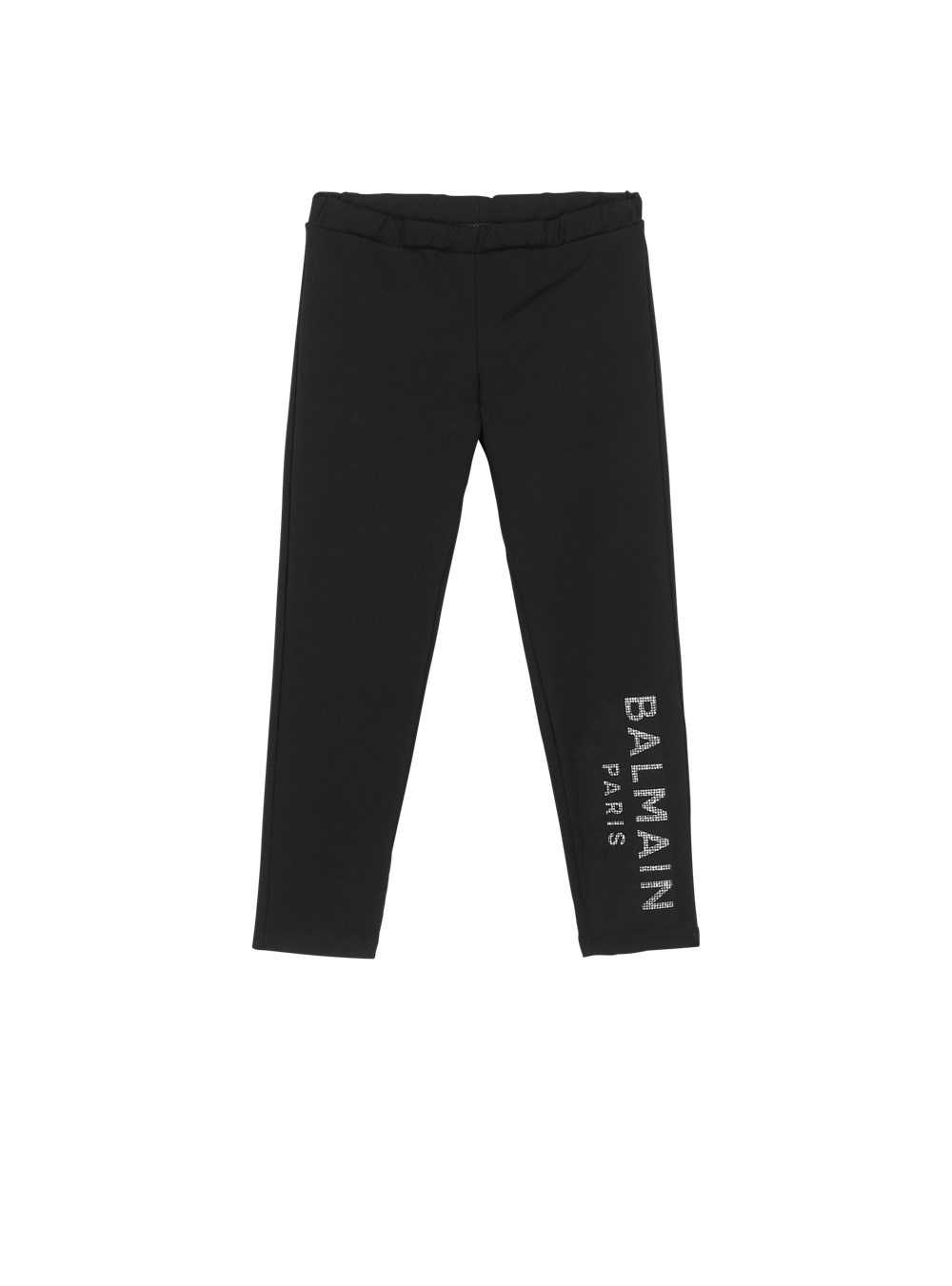 Balmain Cotton Leggings With Balmain Logo Black | ULPYEGK-64