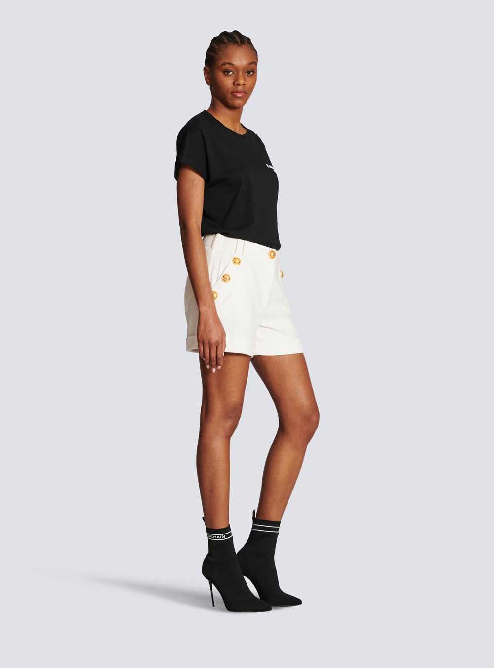 Balmain Cotton Low-rise Shorts White | KLBZRJT-75