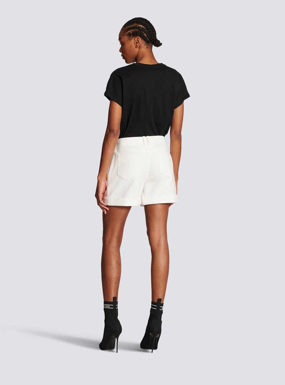 Balmain Cotton Low-rise Shorts White | KLBZRJT-75