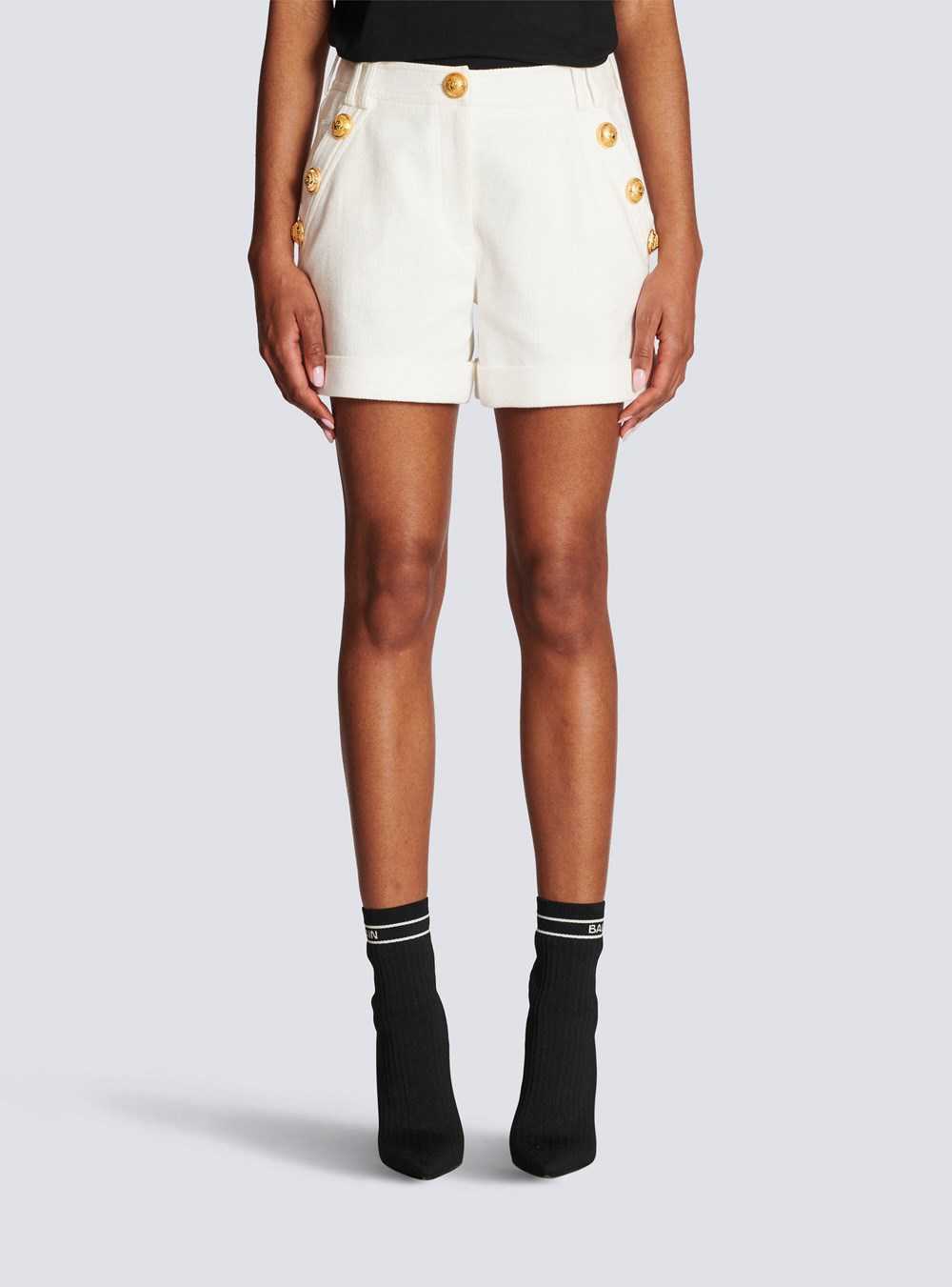 Balmain Cotton Low-rise Shorts White | KLBZRJT-75