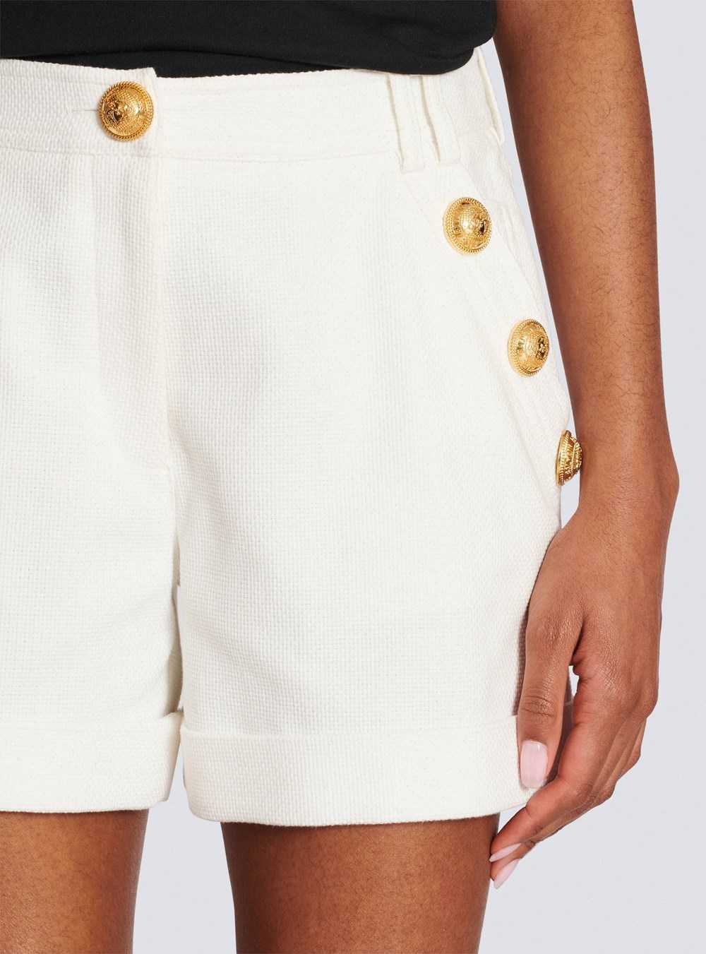 Balmain Cotton Low-rise Shorts White | KLBZRJT-75