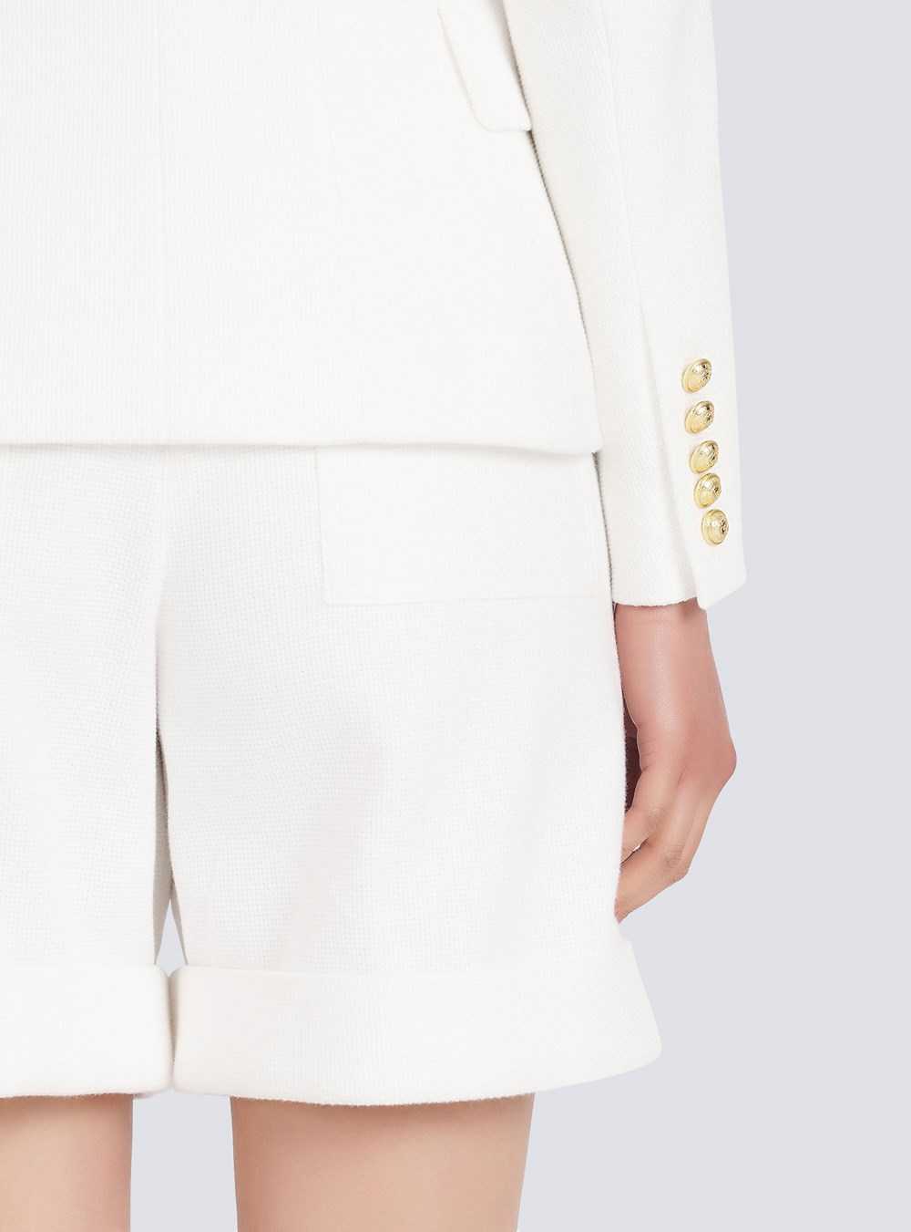 Balmain Cotton Piqué Double-buttoned Jacket White | XKPRQLA-59