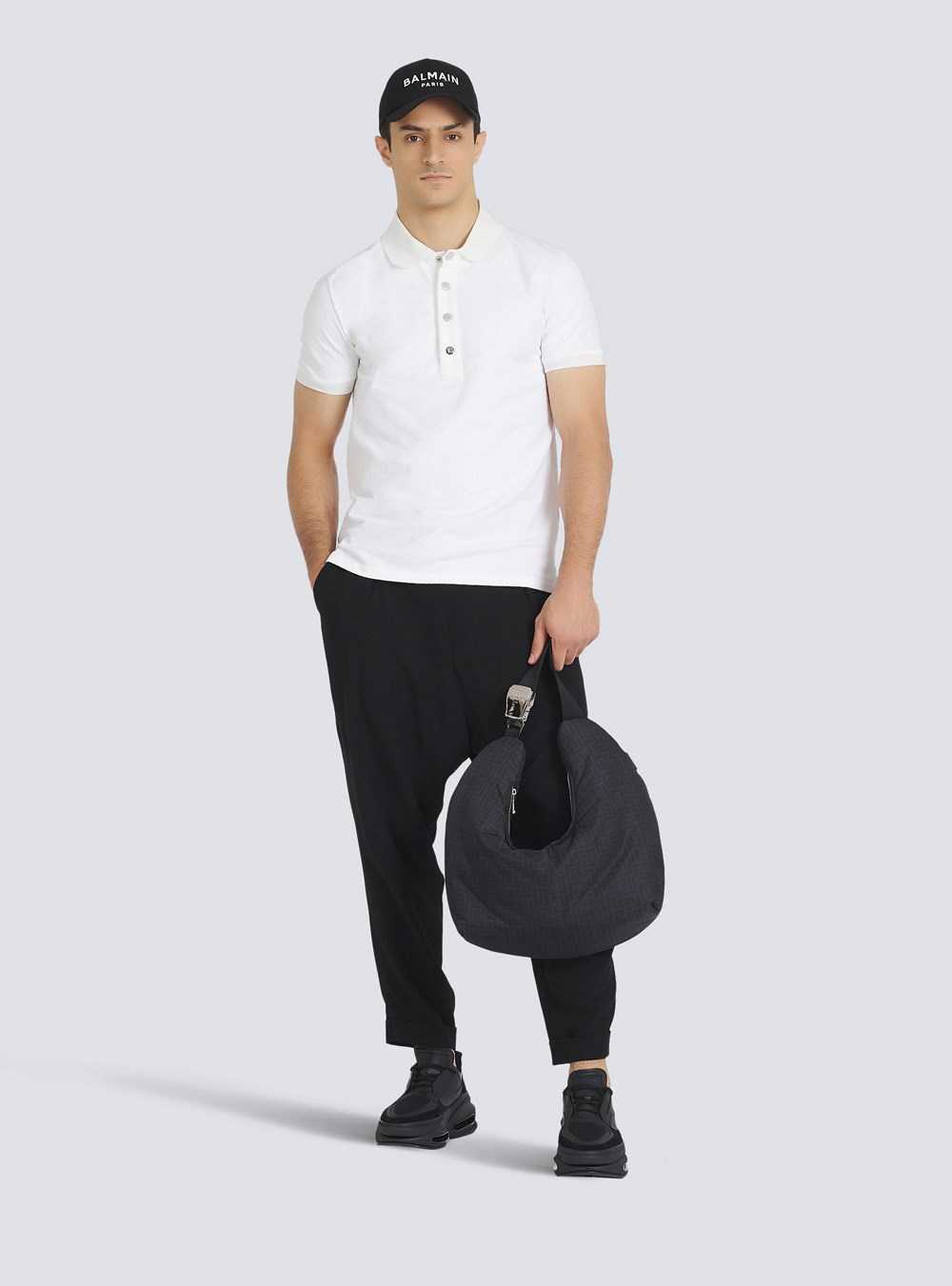 Balmain Cotton Piqué Polo White | CSFIAHY-81