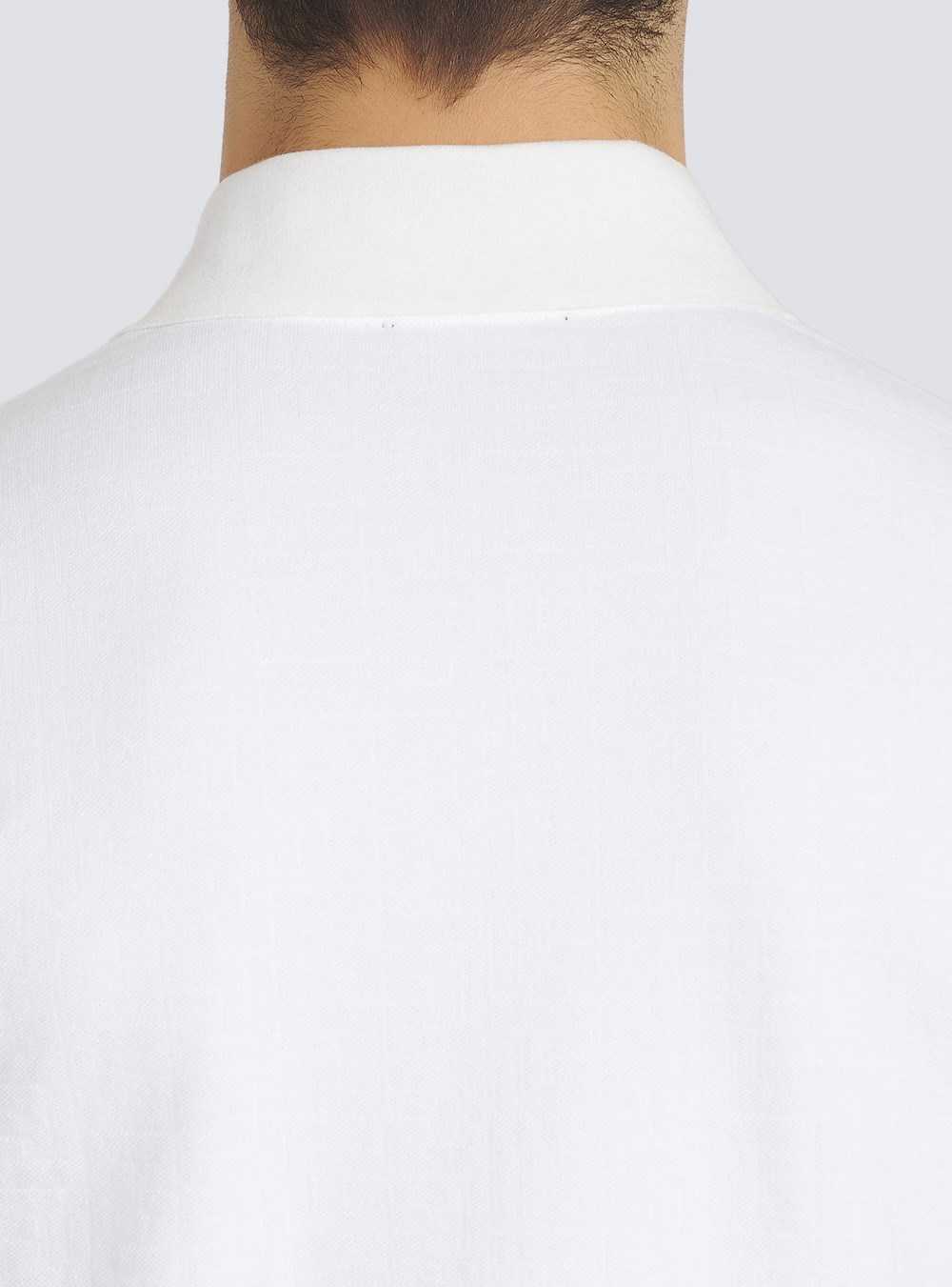 Balmain Cotton Piqué Polo White | CSFIAHY-81