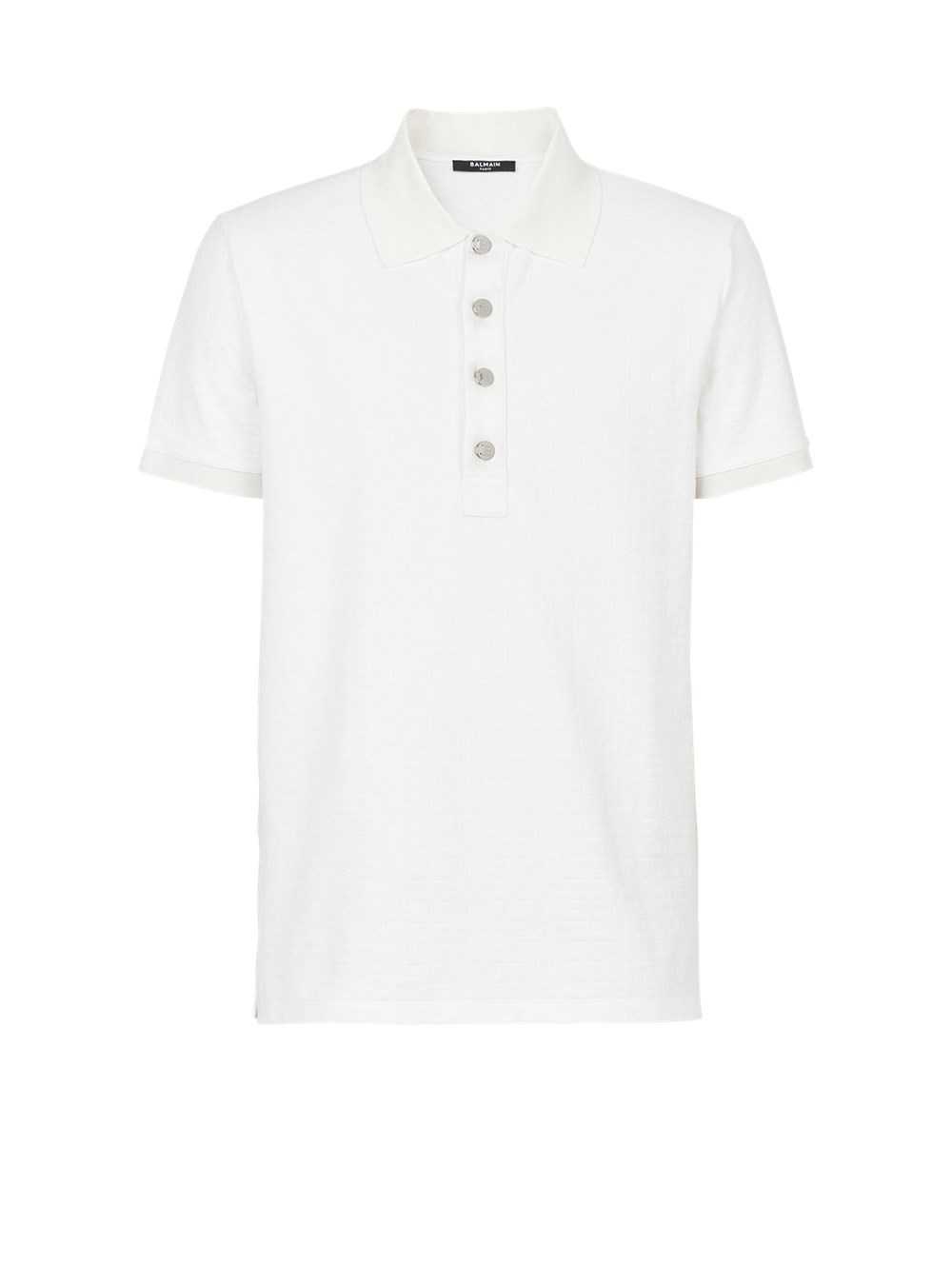 Balmain Cotton Piqué Polo White | CSFIAHY-81