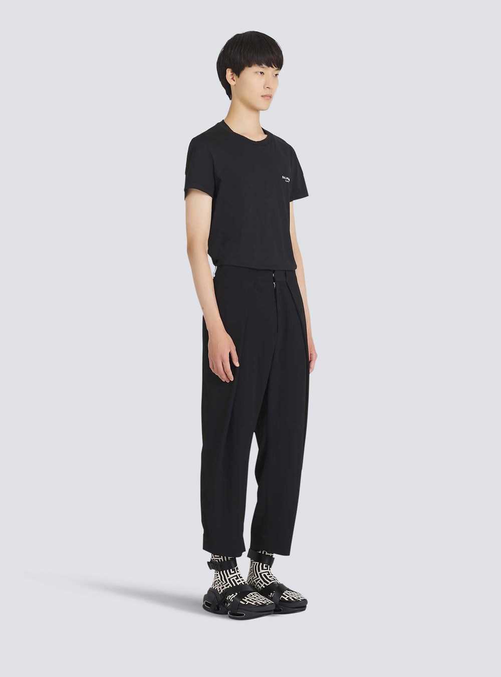 Balmain Cotton Pleated Pants Black | YVFKCNA-52