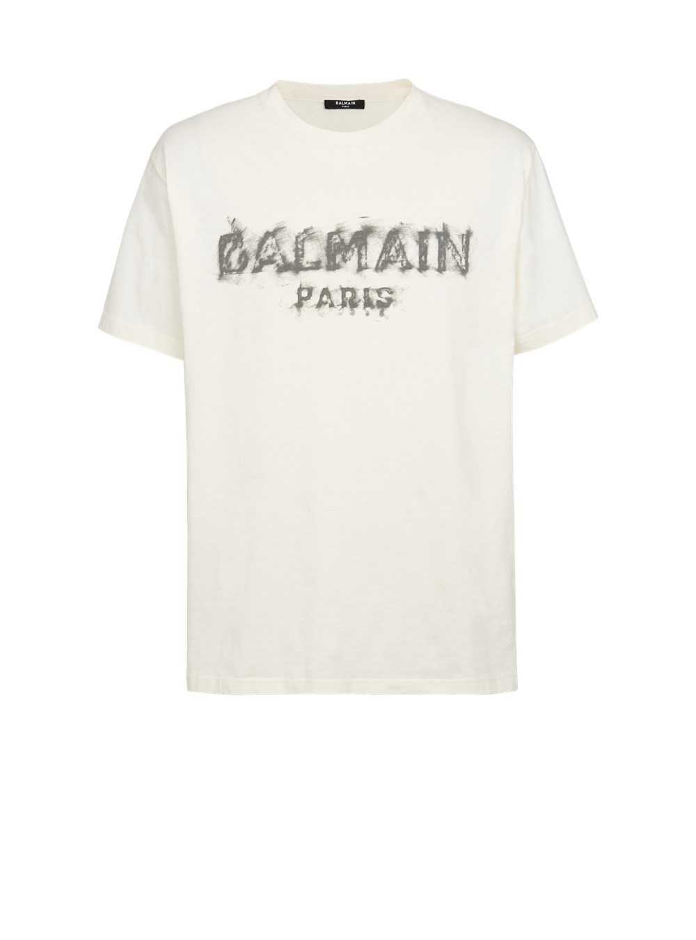 Balmain Cotton Printed Balmain Paris Logo T-shirt Beige | FYEPTJL-36