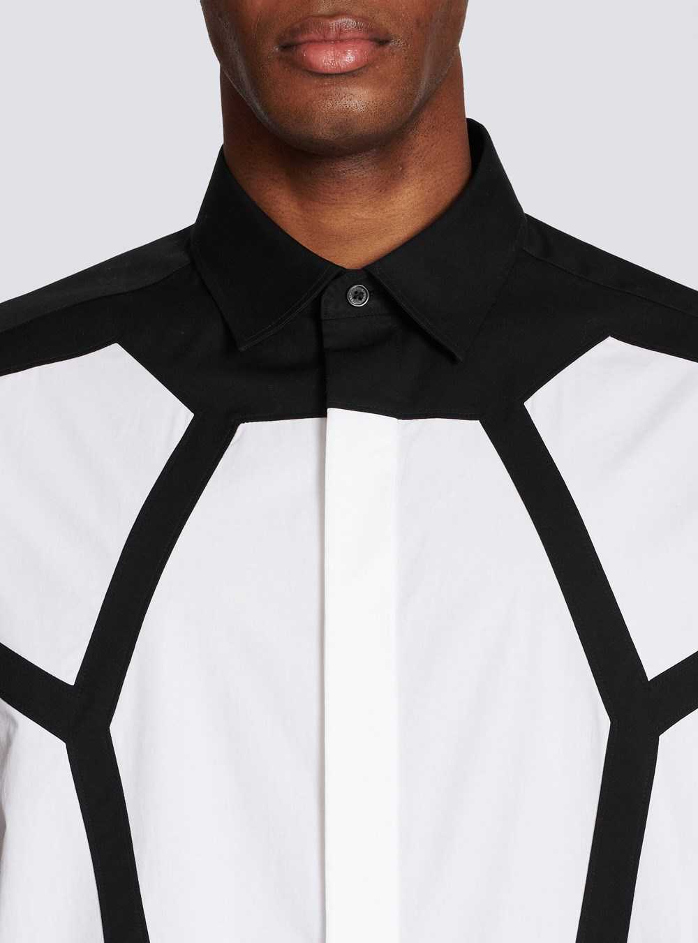 Balmain Cotton Shirt With Inserts Black | FVRJNMT-97