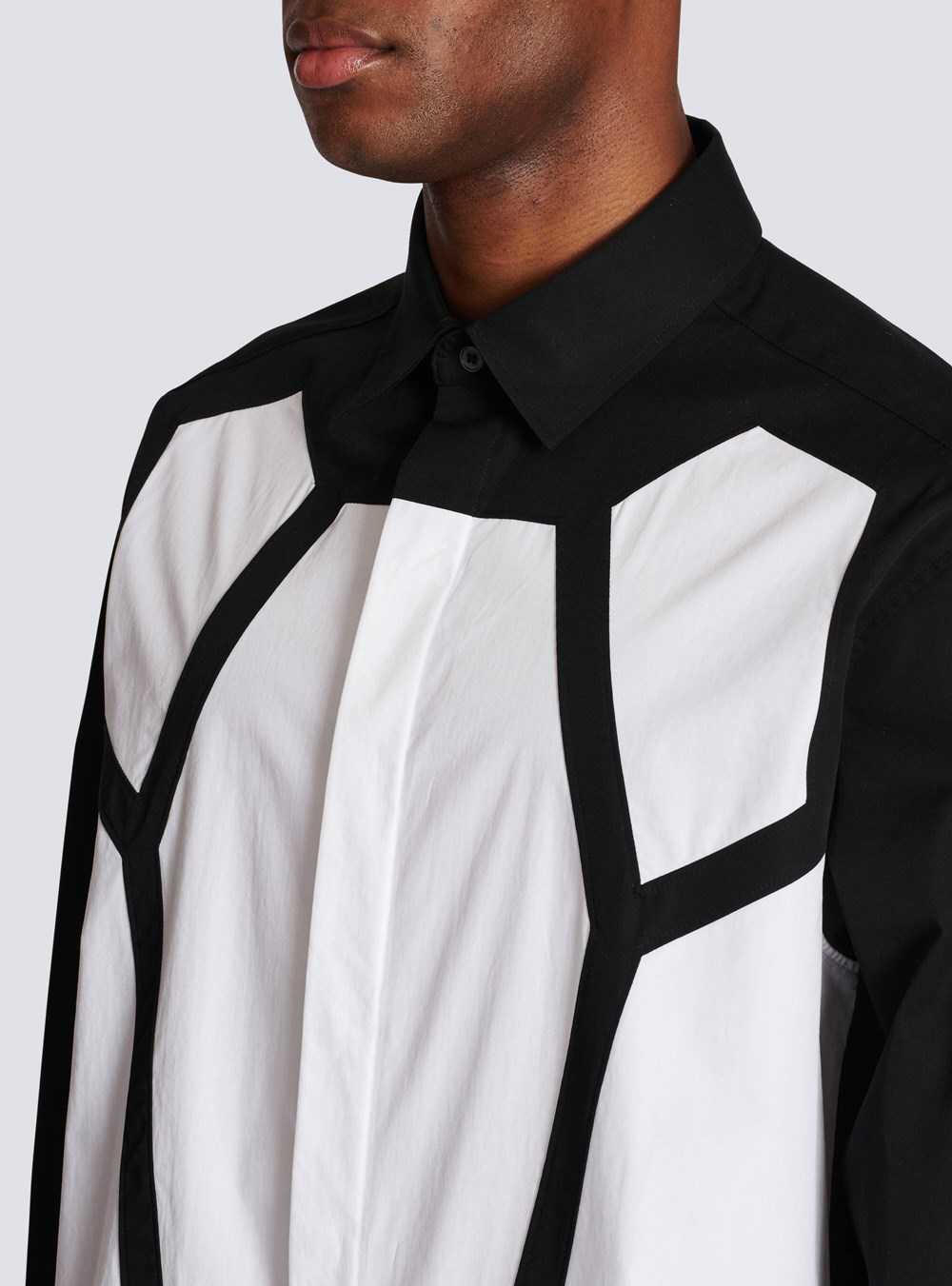 Balmain Cotton Shirt With Inserts Black | FVRJNMT-97