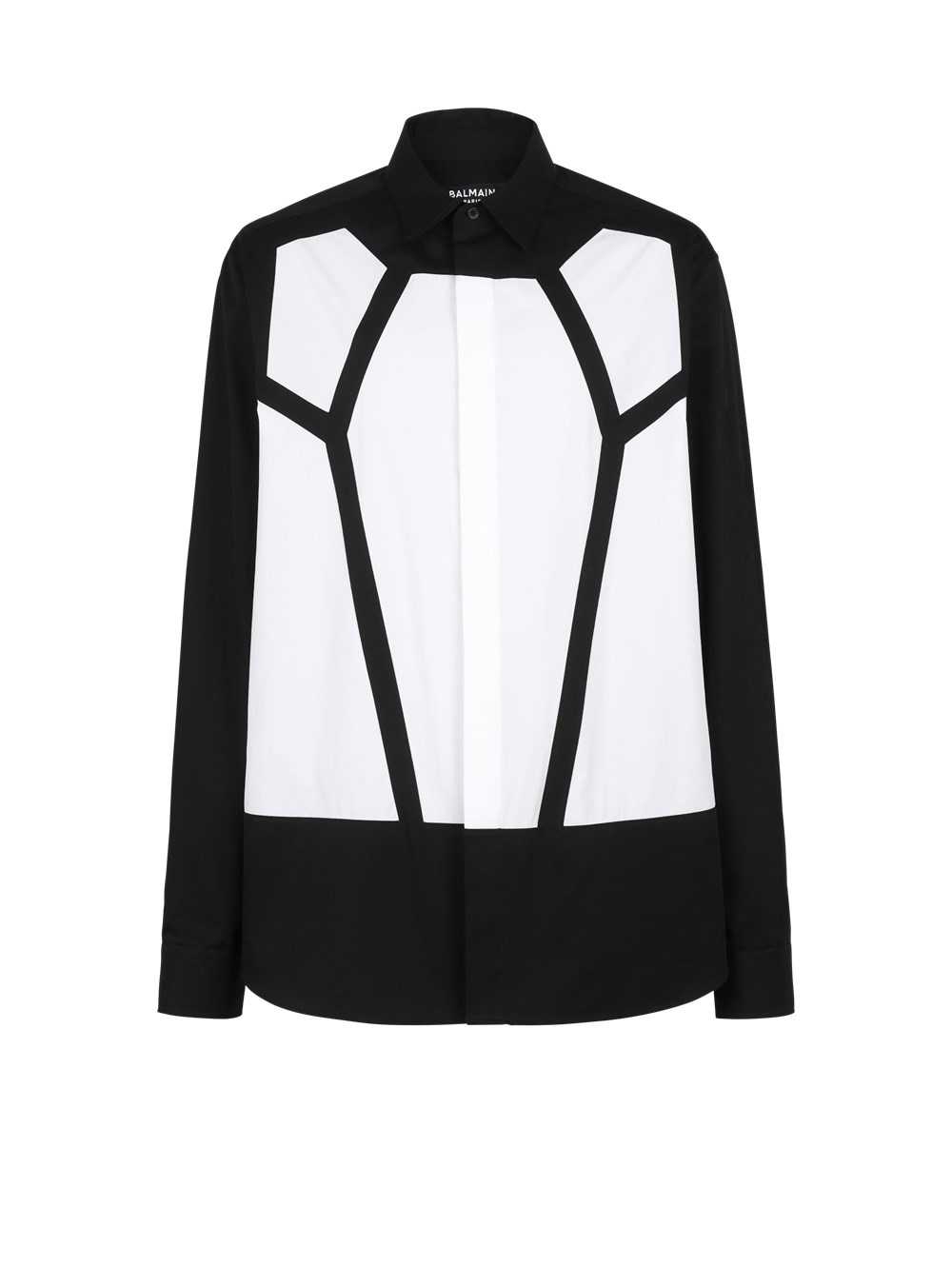 Balmain Cotton Shirt With Inserts Black | FVRJNMT-97