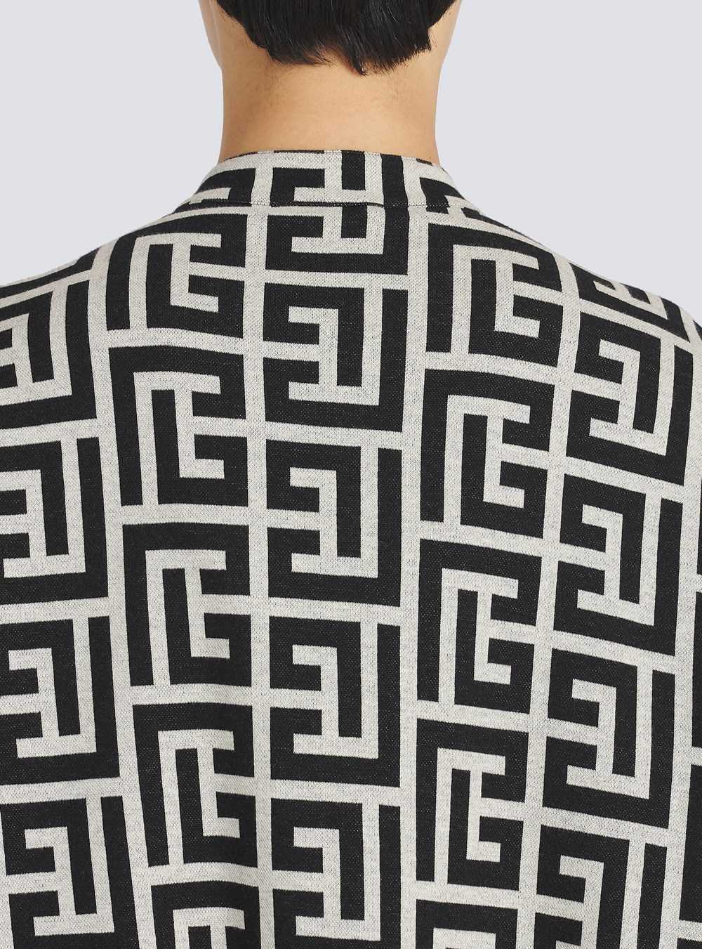 Balmain Cotton Shirt With Maxi Balmain Monogram Print Black | BYTQUEK-50