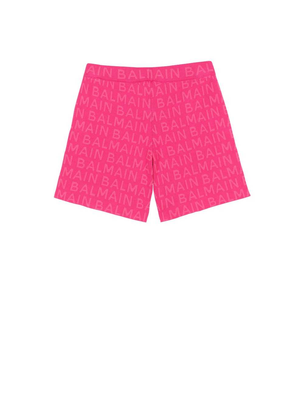 Balmain Cotton Shorts With Balmain Logo Pink | RZXAGIW-61