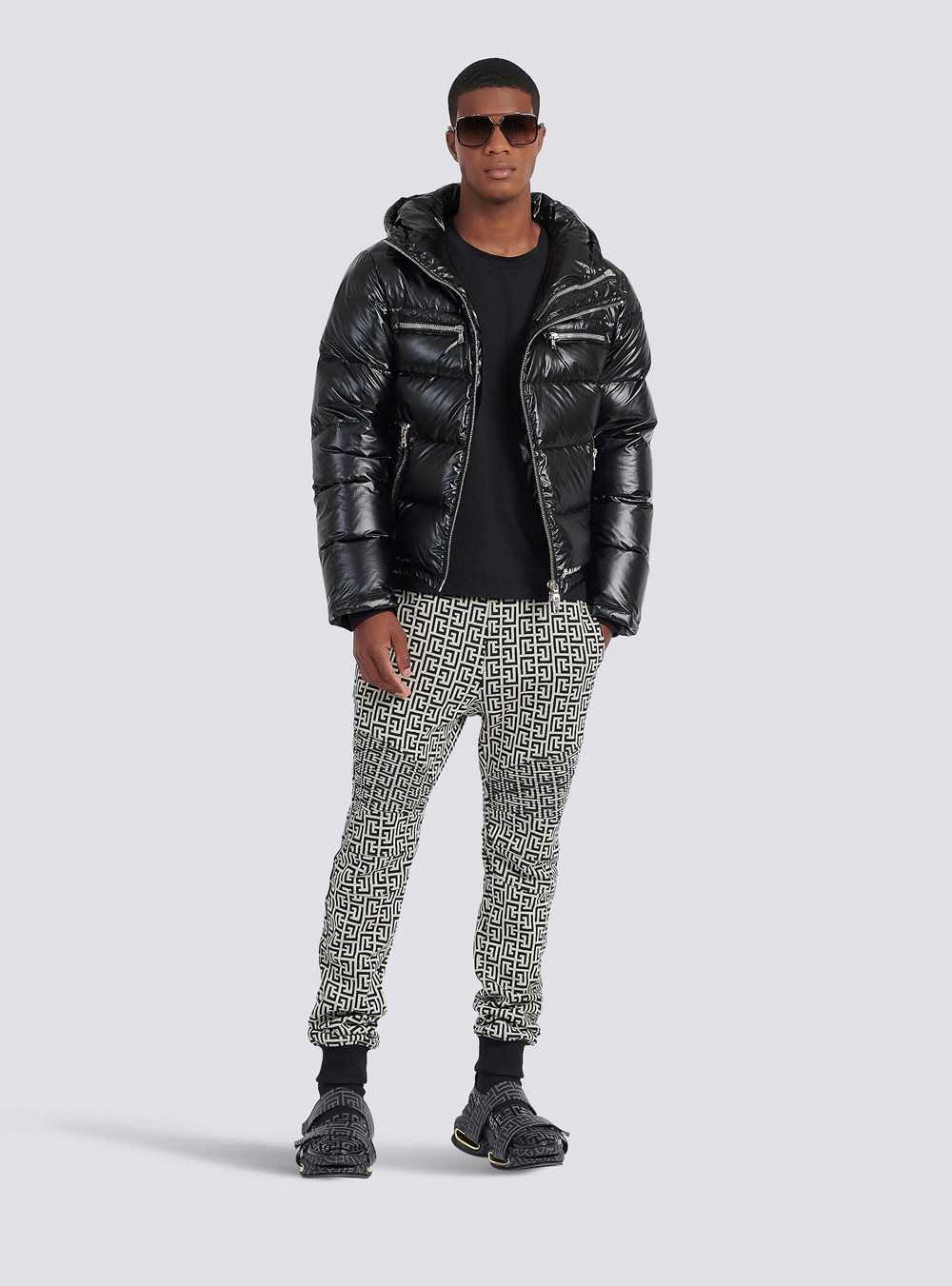 Balmain Cotton Sweatpants With Balmain Monogram Print Black | QDAVPYS-38