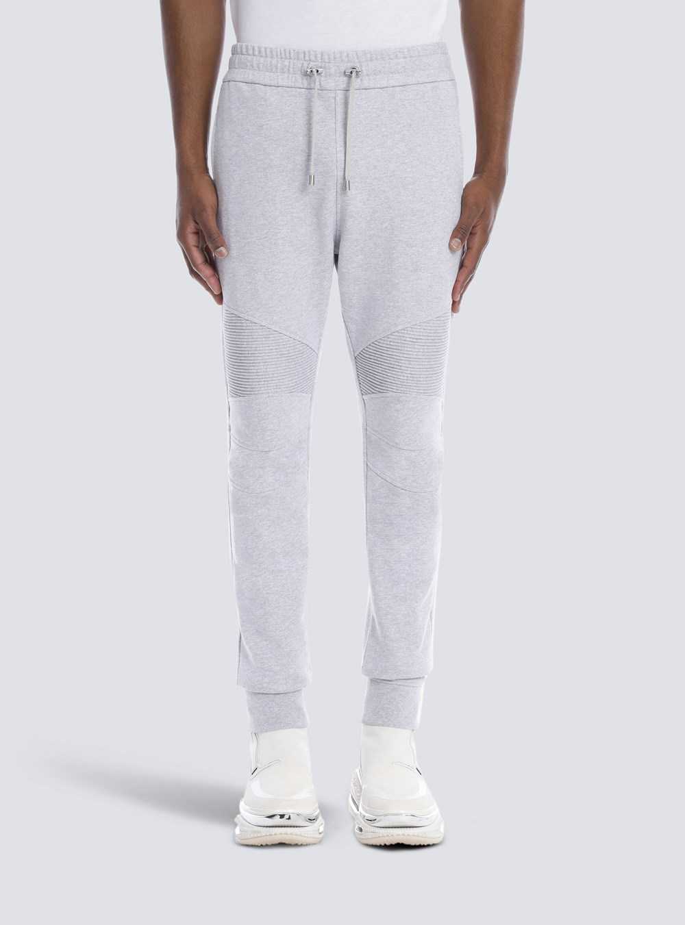 Balmain Cotton Sweatpants With Balmain Paris Logo Grey | PIRAMYB-62