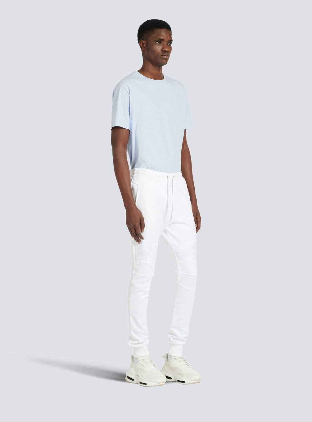 Balmain Cotton Sweatpants With Balmain Paris Logo White | ZGTEFHM-25