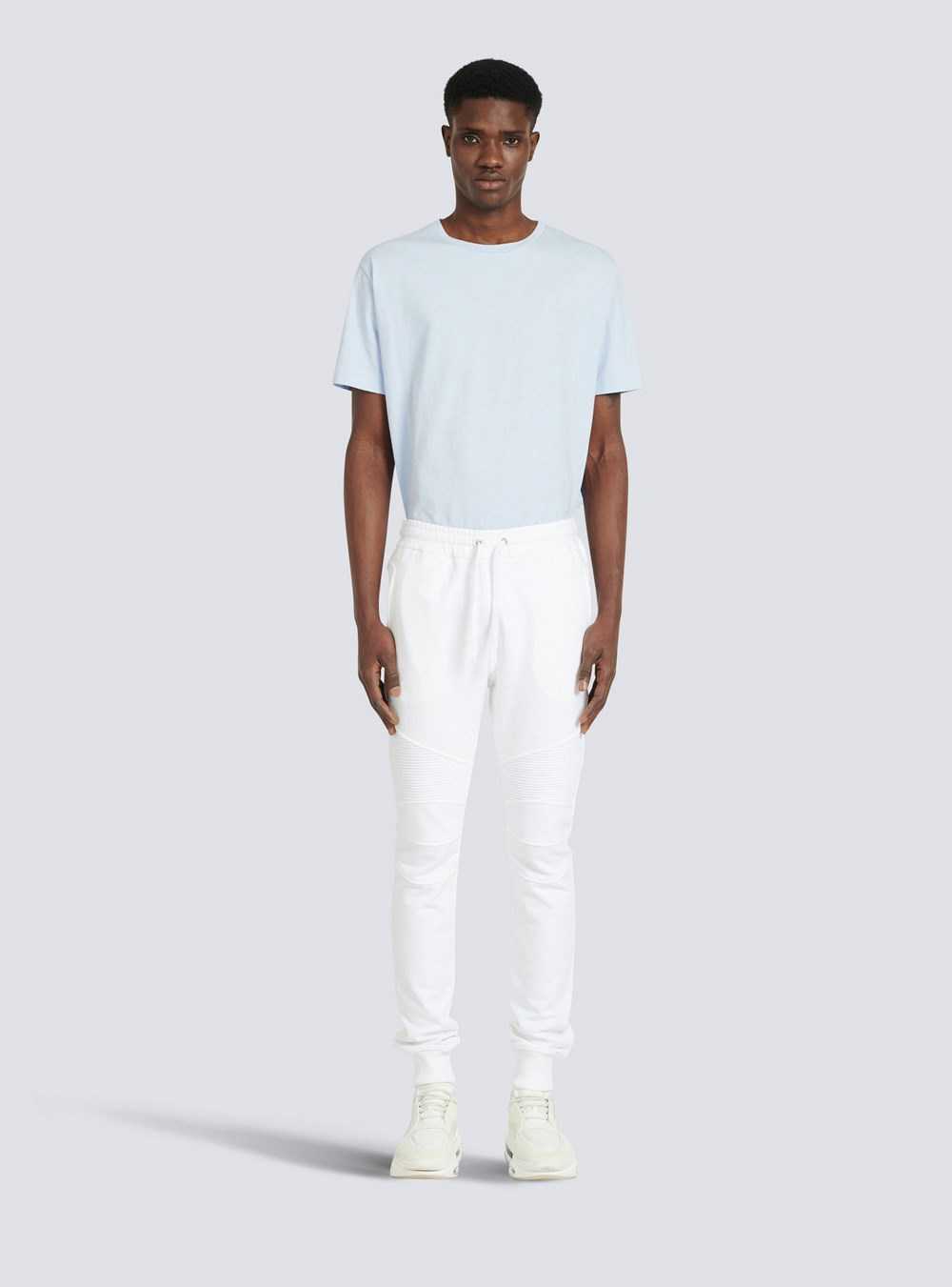 Balmain Cotton Sweatpants With Balmain Paris Logo White | ZGTEFHM-25