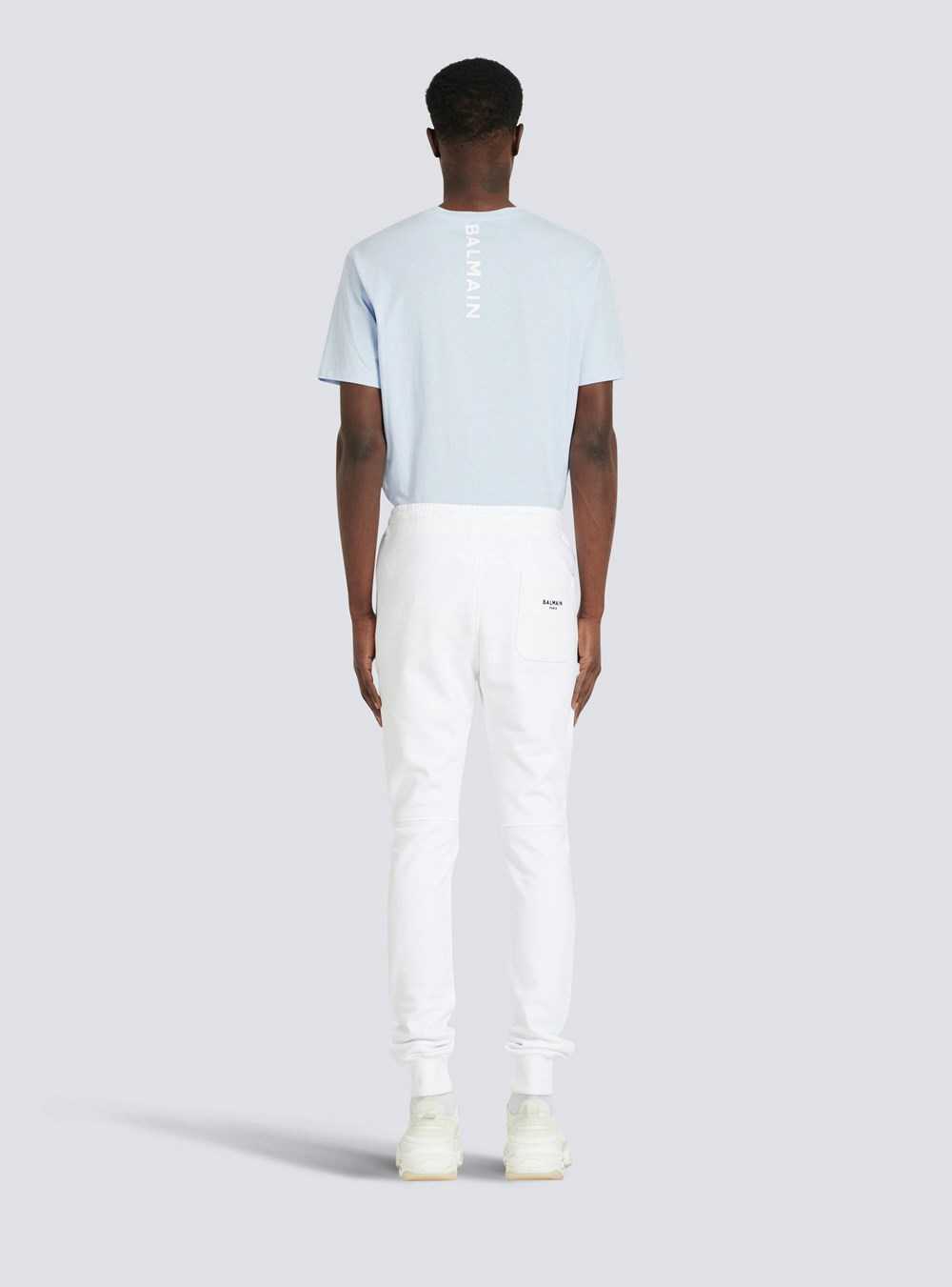 Balmain Cotton Sweatpants With Balmain Paris Logo White | ZGTEFHM-25