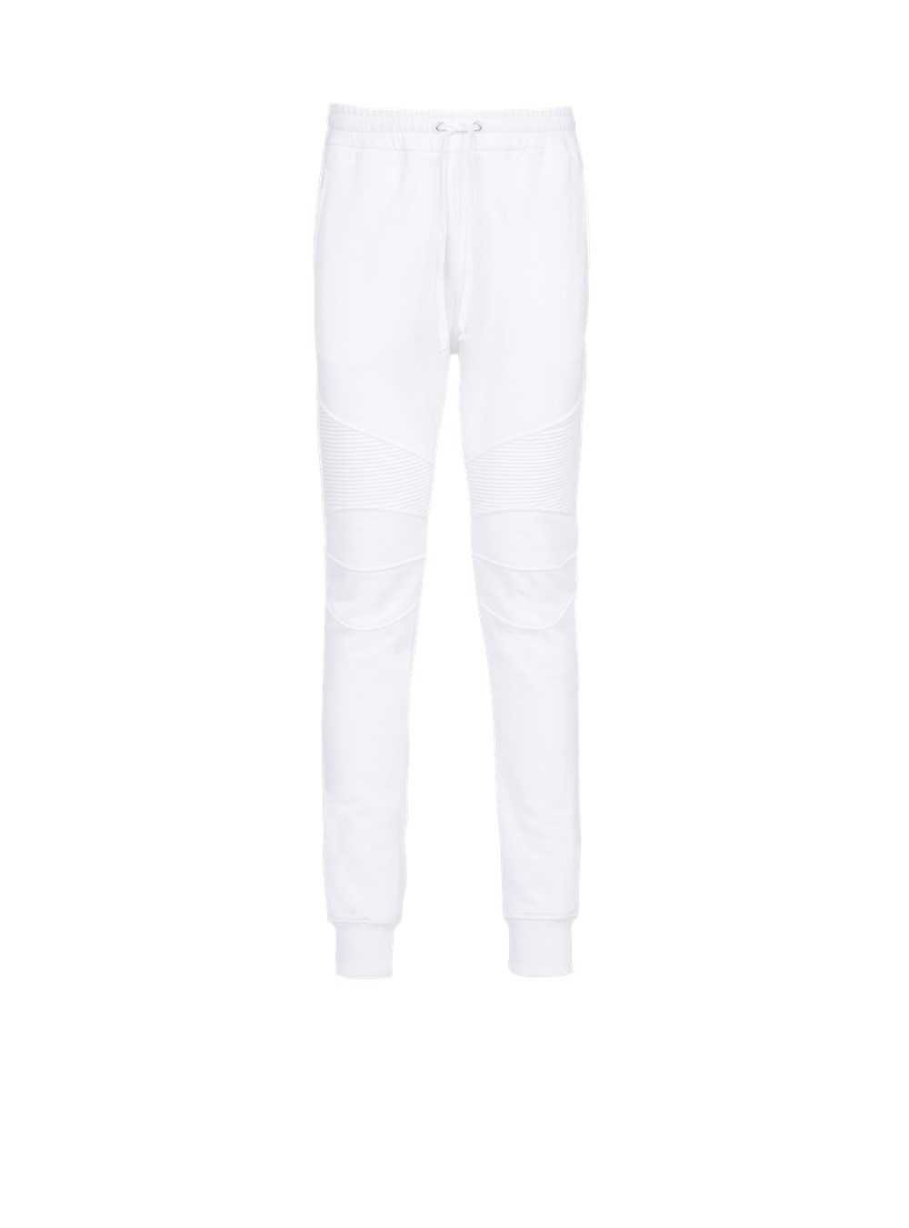 Balmain Cotton Sweatpants With Balmain Paris Logo White | ZGTEFHM-25