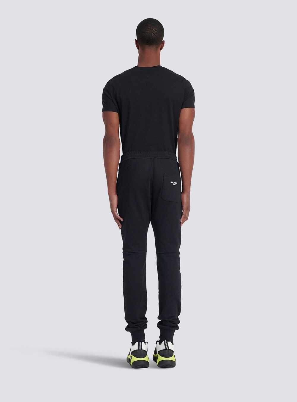 Balmain Cotton Sweatpants With Balmain Paris Logo Black | ZXETGDR-62