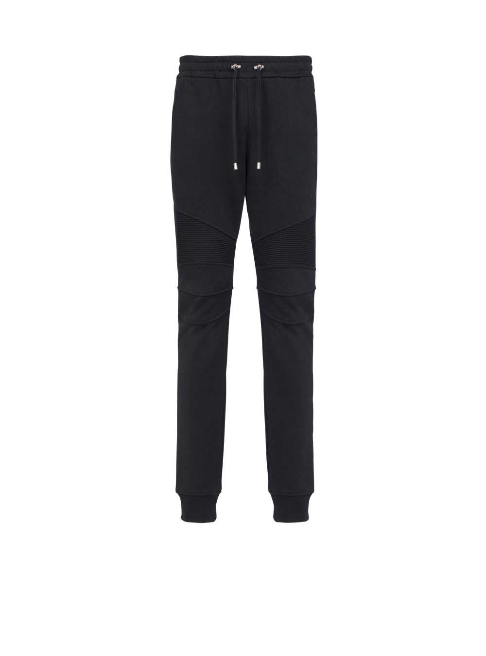 Balmain Cotton Sweatpants With Flocked Balmain Paris Logo Black | EVRCWGN-16