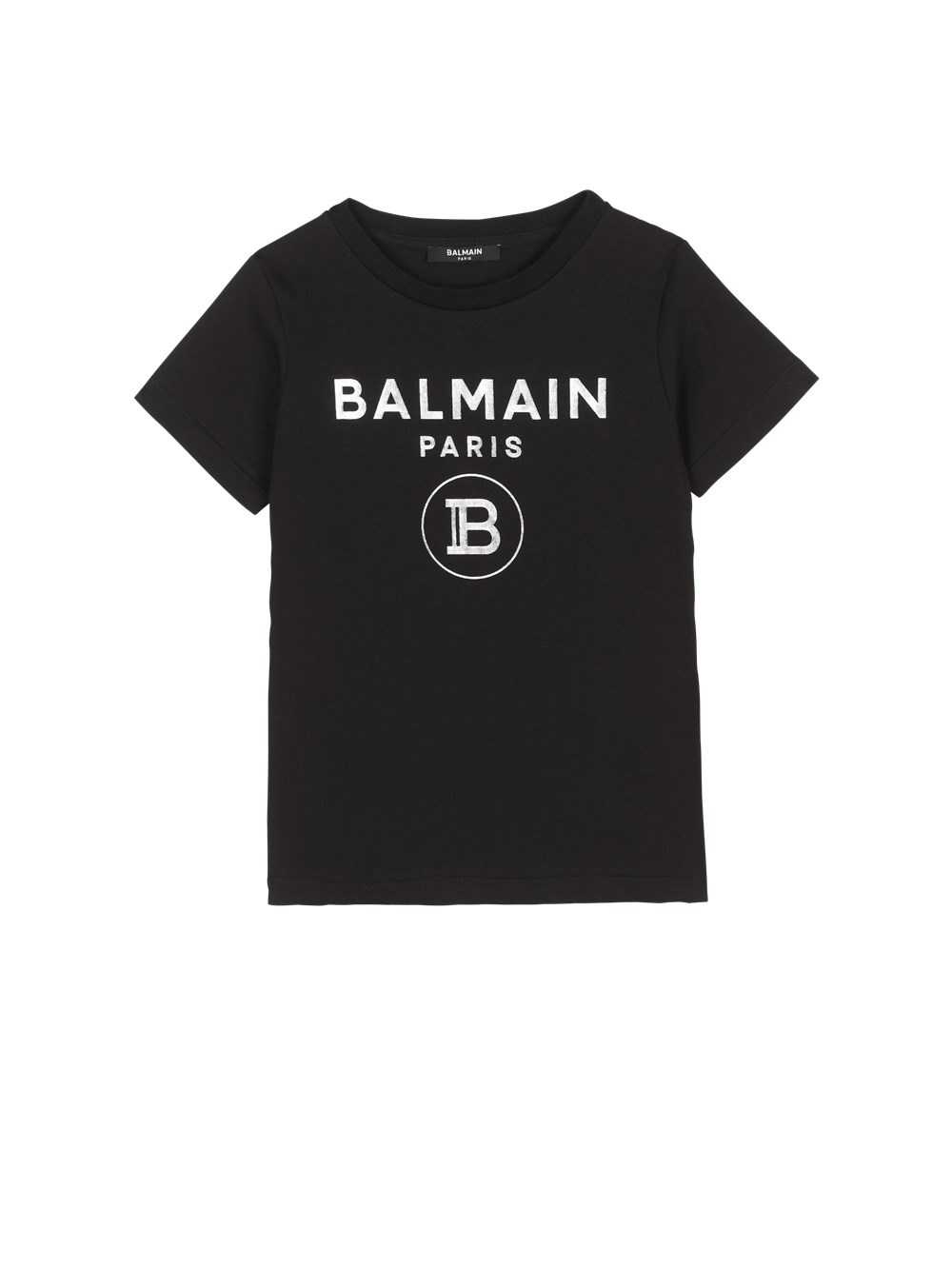 Balmain Cotton T-shirt With Balmain Logo Black | EQYHXKU-78