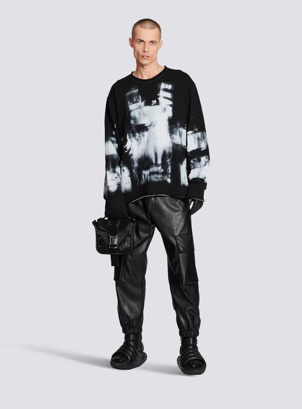 Balmain Cotton T-shirt With Body Armour Print Black | AIROYEK-65