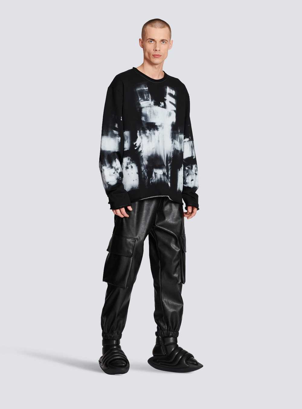 Balmain Cotton T-shirt With Body Armour Print Black | AIROYEK-65