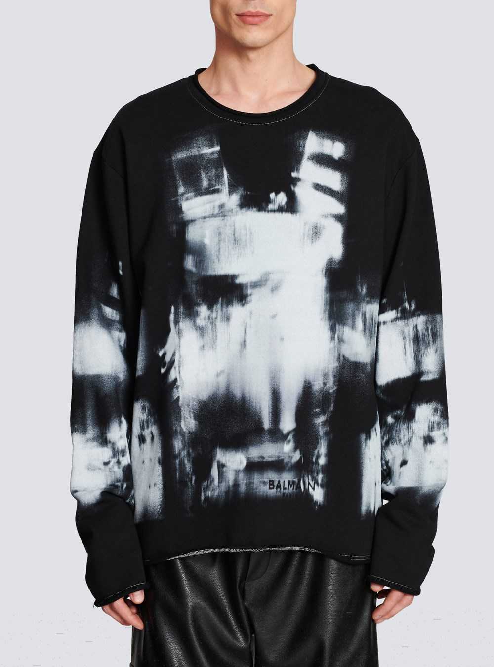 Balmain Cotton T-shirt With Body Armour Print Black | AIROYEK-65