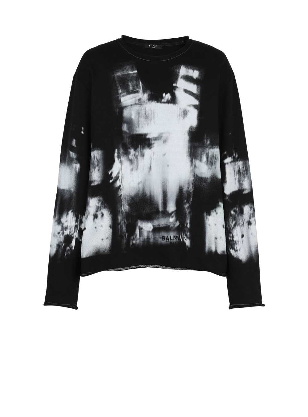 Balmain Cotton T-shirt With Body Armour Print Black | AIROYEK-65