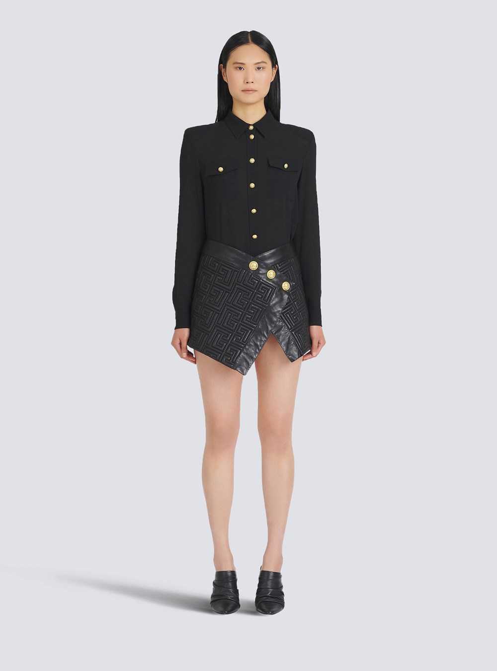 Balmain CrêPe De Chine Shirt Black | PKTFLIN-05