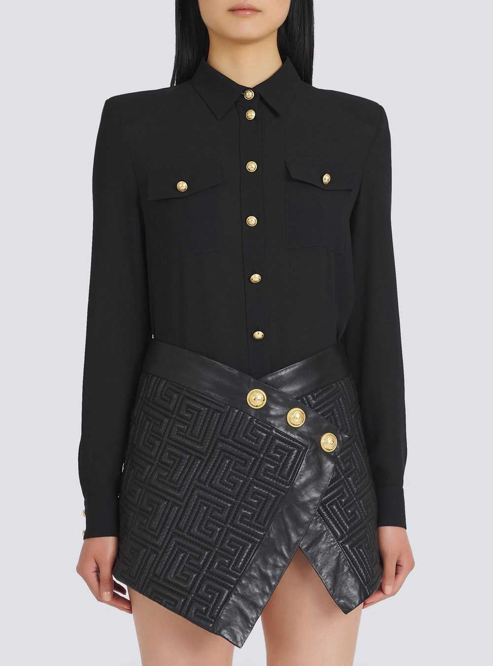 Balmain CrêPe De Chine Shirt Black | PKTFLIN-05