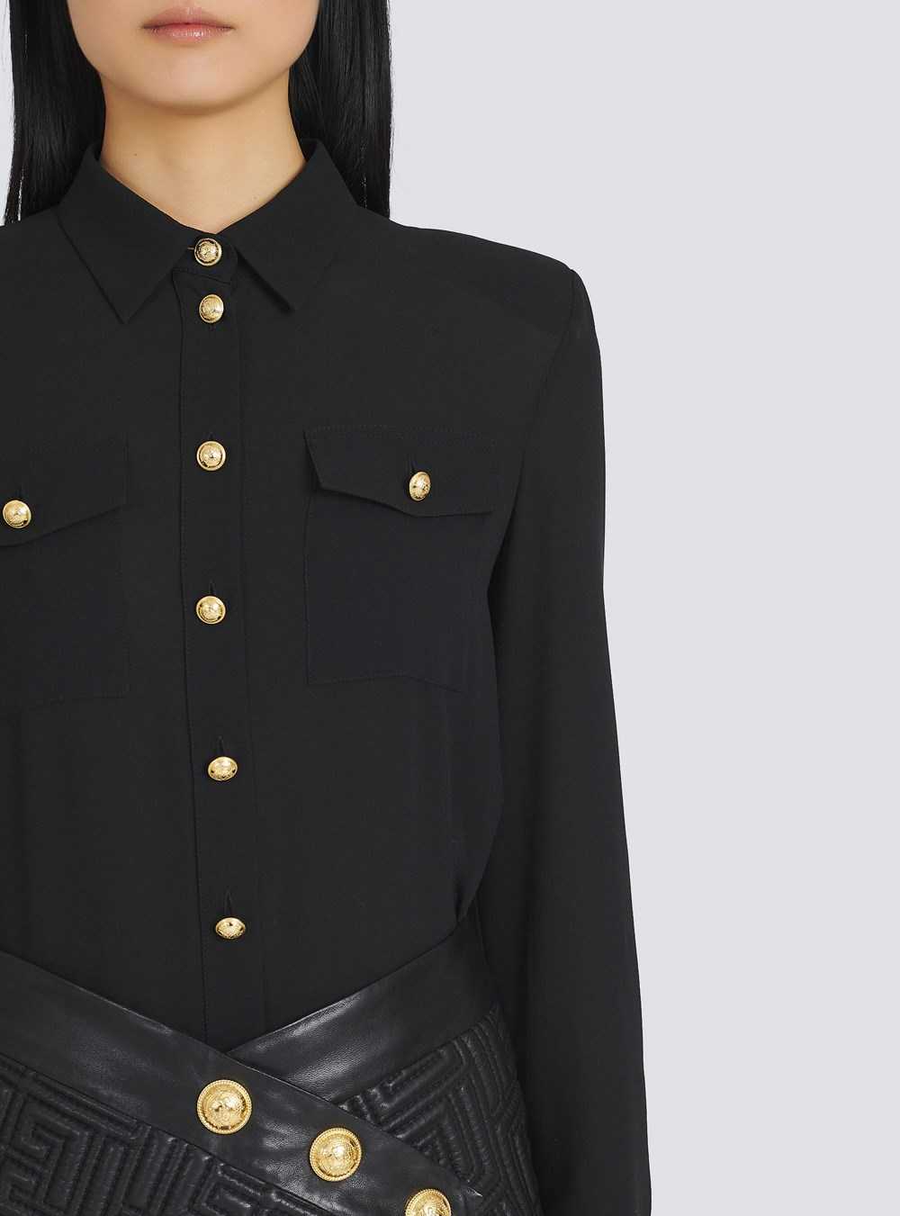 Balmain CrêPe De Chine Shirt Black | PKTFLIN-05