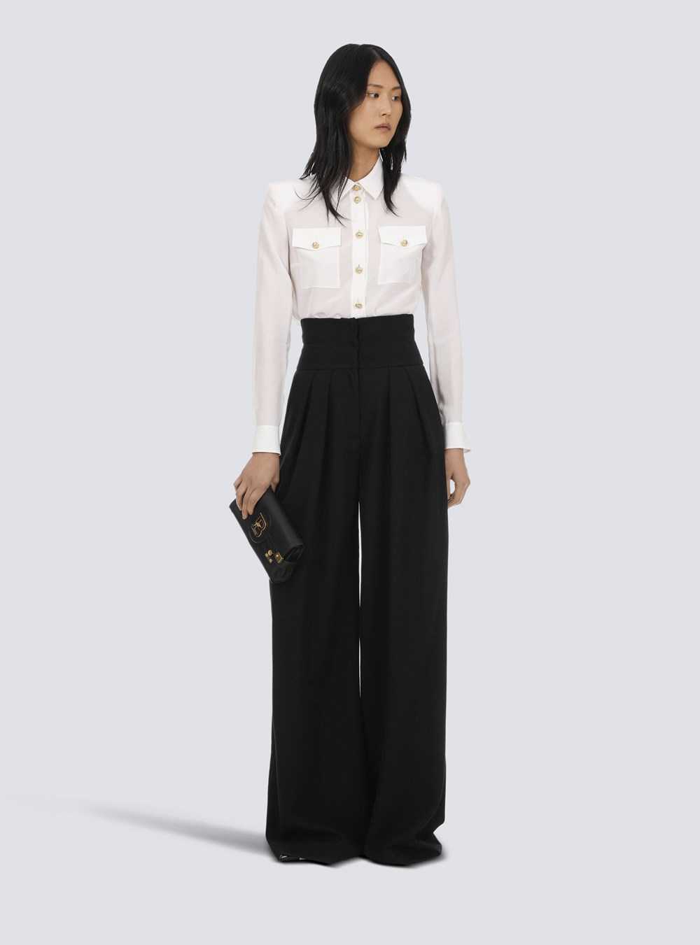 Balmain CrêPe De Chine Shirt White | BSWEVQK-02