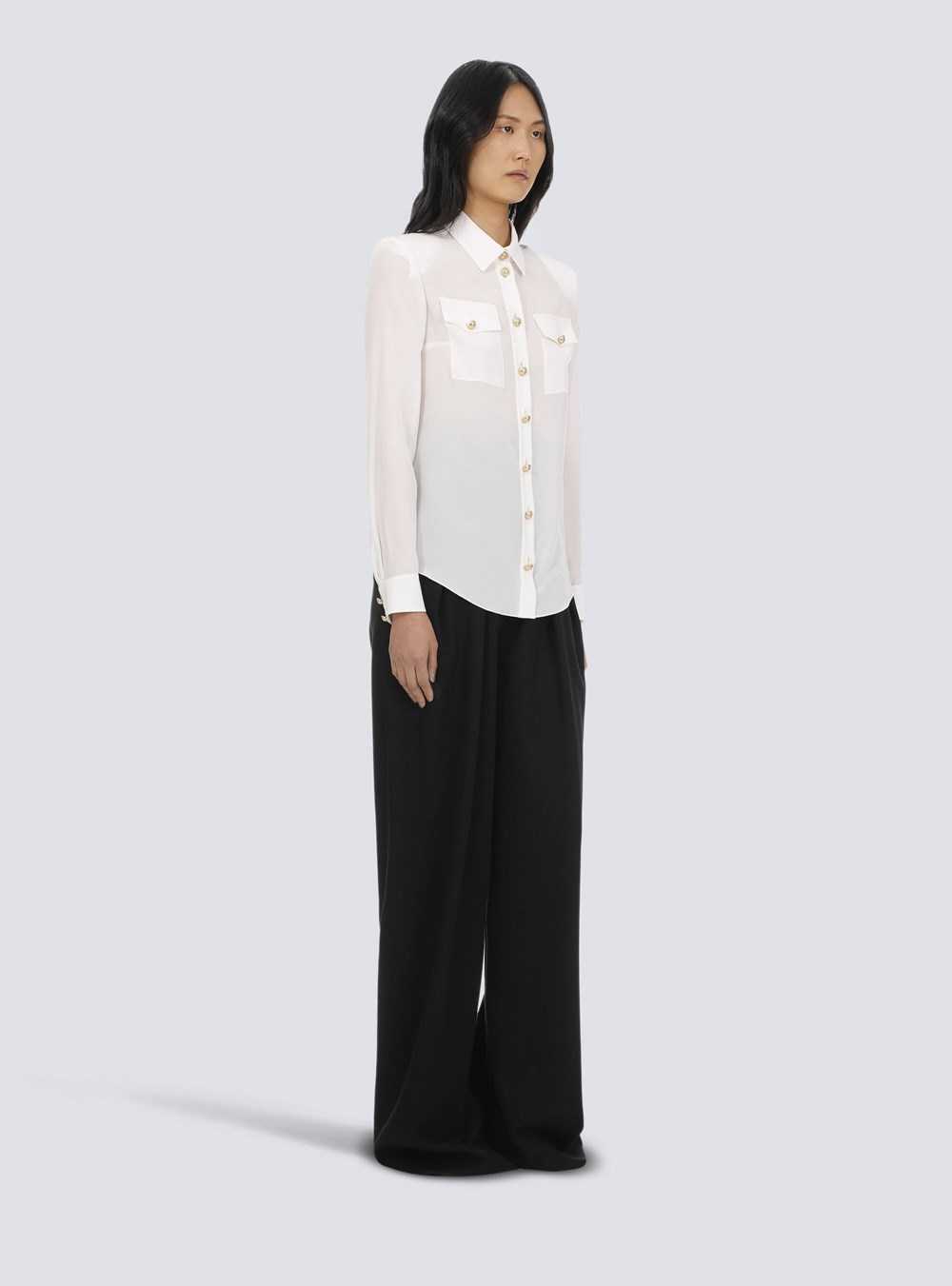 Balmain CrêPe De Chine Shirt White | BSWEVQK-02