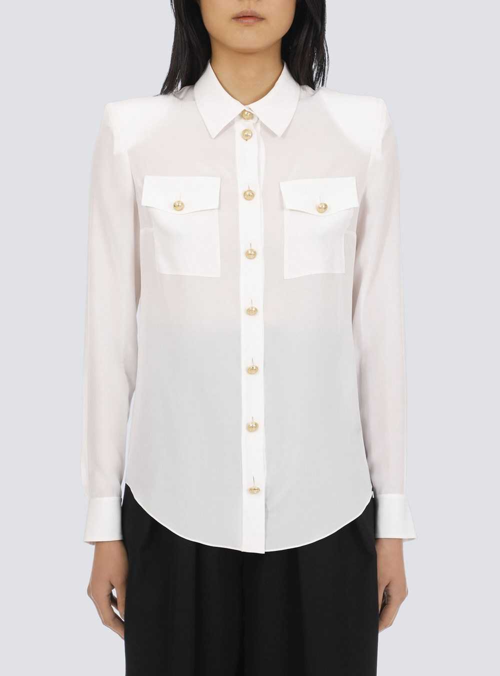 Balmain CrêPe De Chine Shirt White | BSWEVQK-02