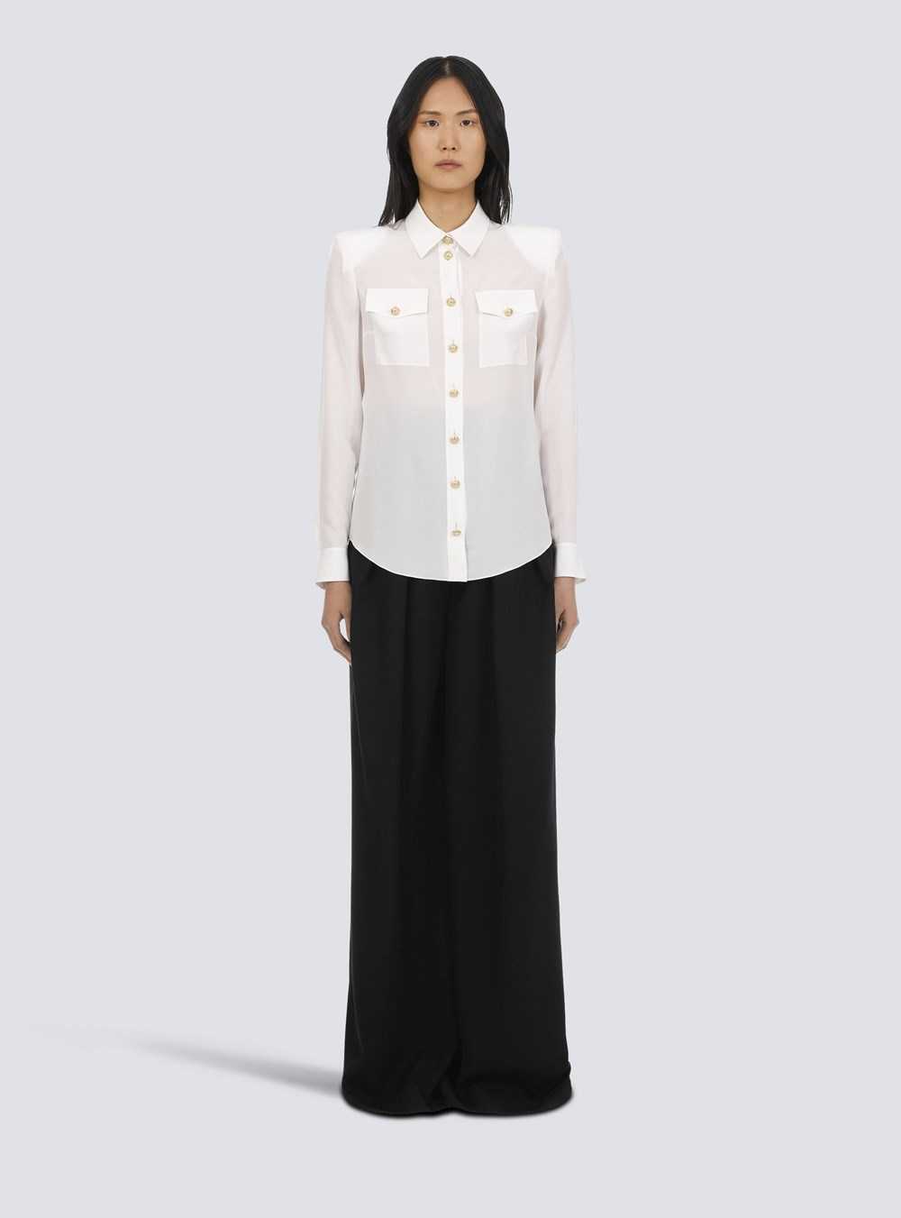 Balmain CrêPe De Chine Shirt White | BSWEVQK-02