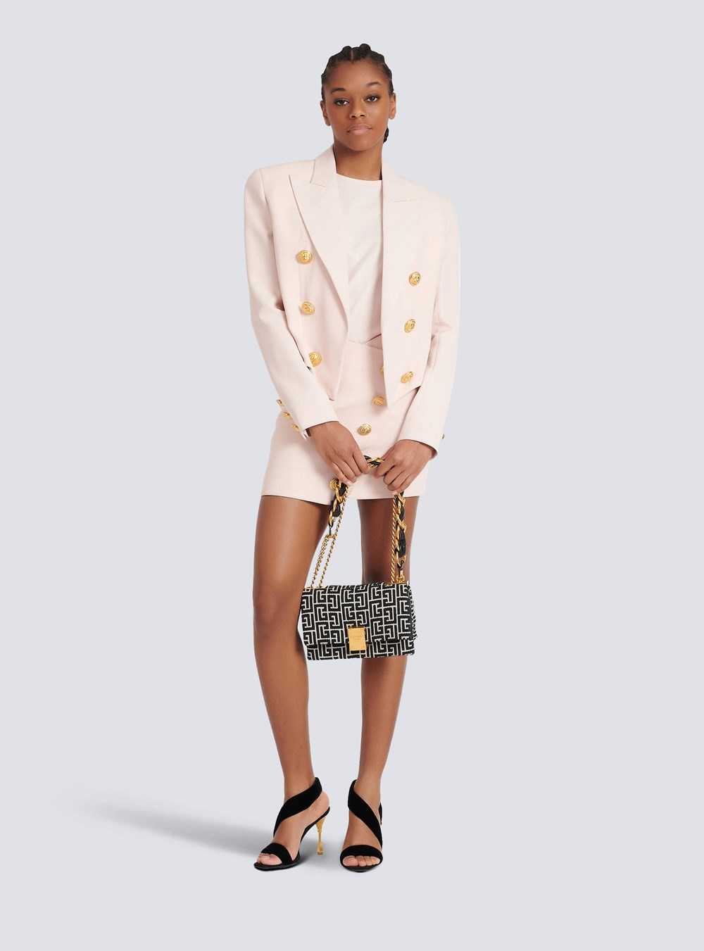 Balmain CrêPe Spencer Jacket Pink | HTWCFMY-76