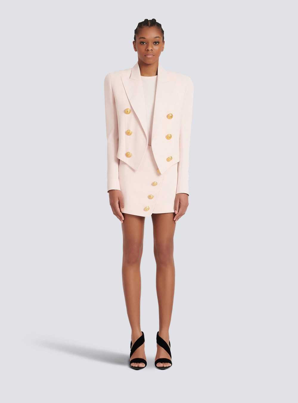 Balmain CrêPe Spencer Jacket Pink | HTWCFMY-76