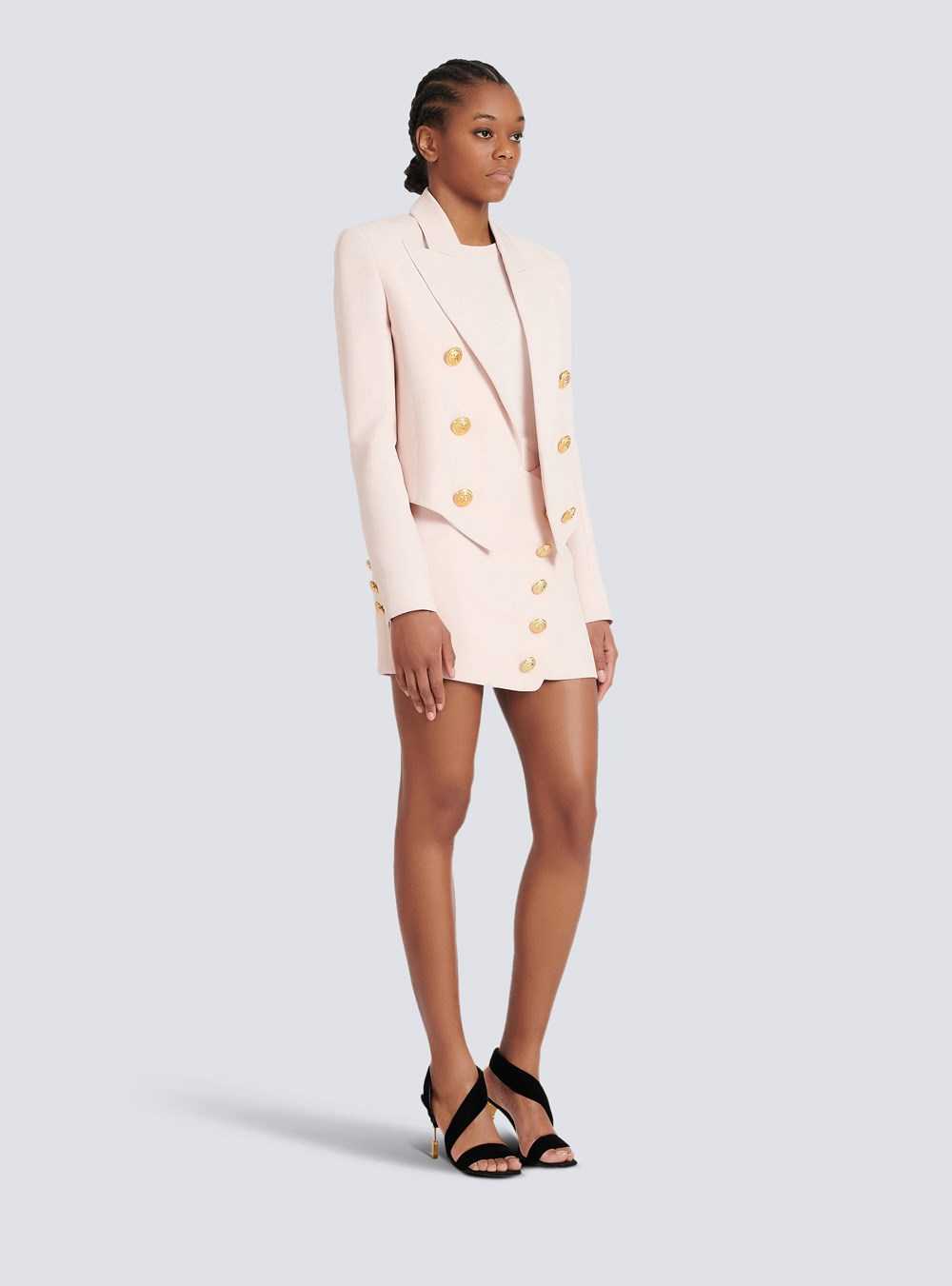 Balmain CrêPe Spencer Jacket Pink | HTWCFMY-76