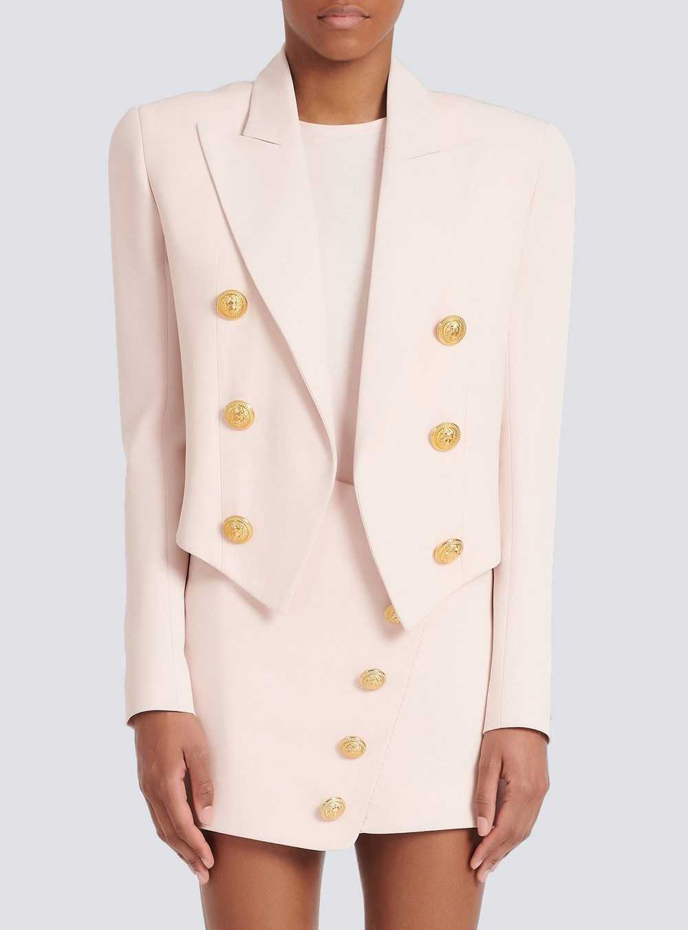 Balmain CrêPe Spencer Jacket Pink | HTWCFMY-76