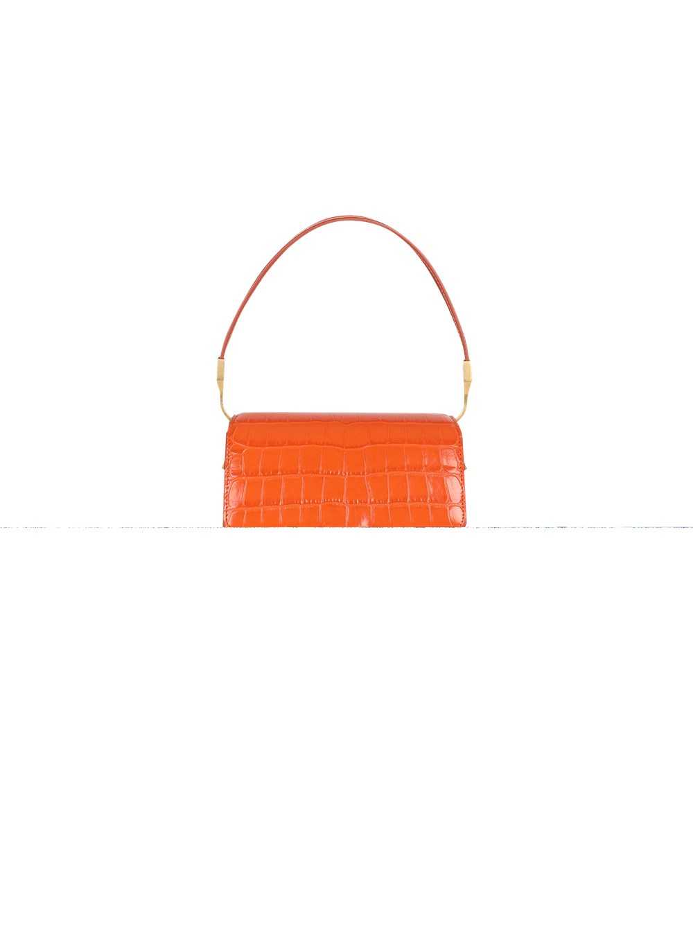 Balmain Crocodile-embossed Leather Ely Bag Orange | RCNMAUP-25