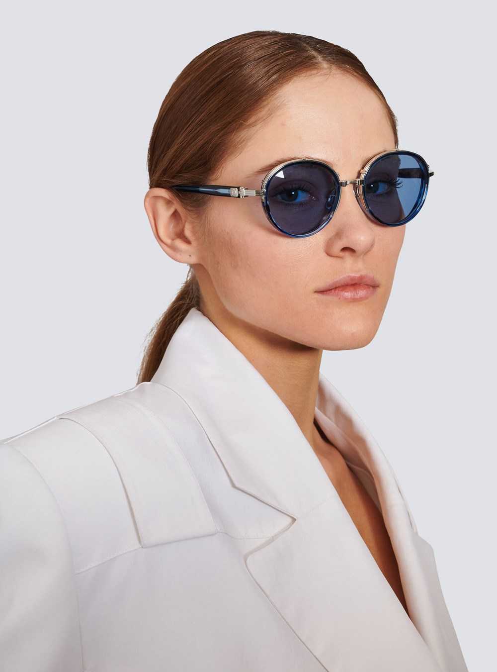 Balmain Croissy Sunglasses Blue | EKWDLMH-46