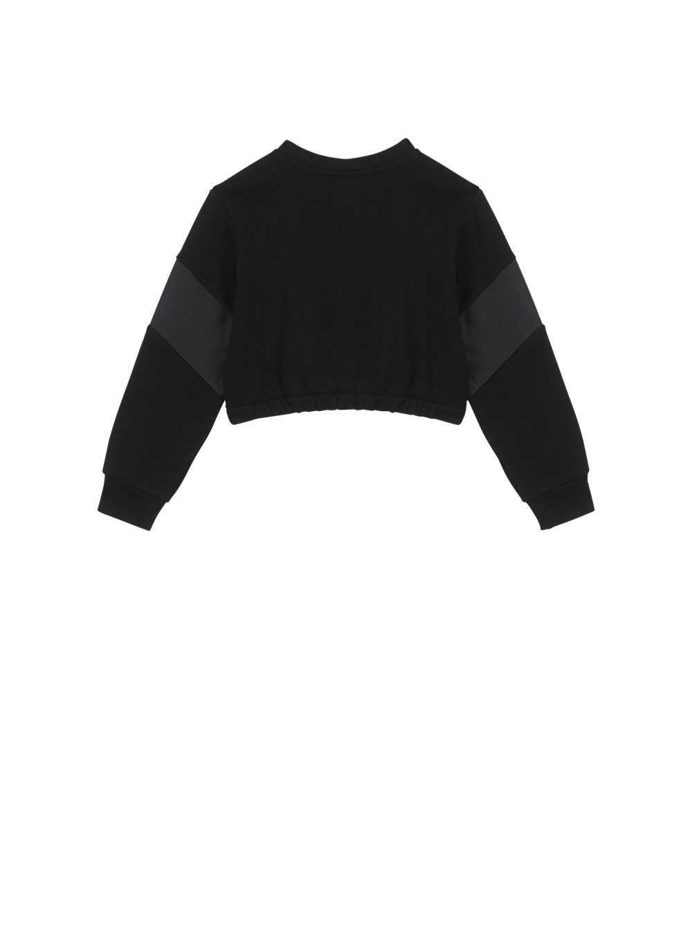 Balmain Cropped Cotton Jumper With Balmain Logo Black | ZEKXJIP-45