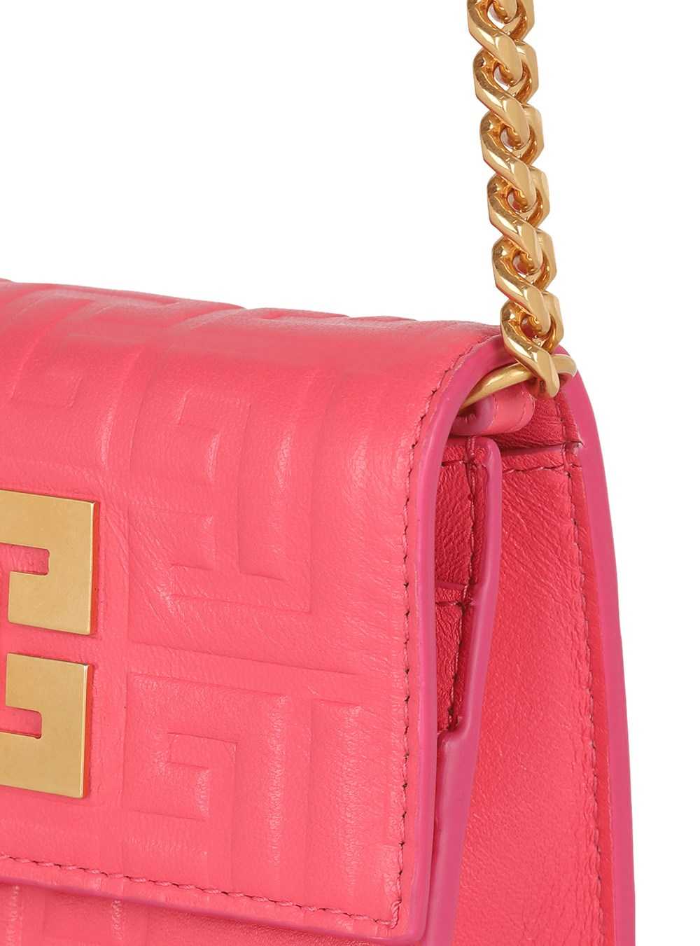 Balmain Debossed Leather Card Holder With Balmain Monogram And Chain Pink | SOPYVDC-92