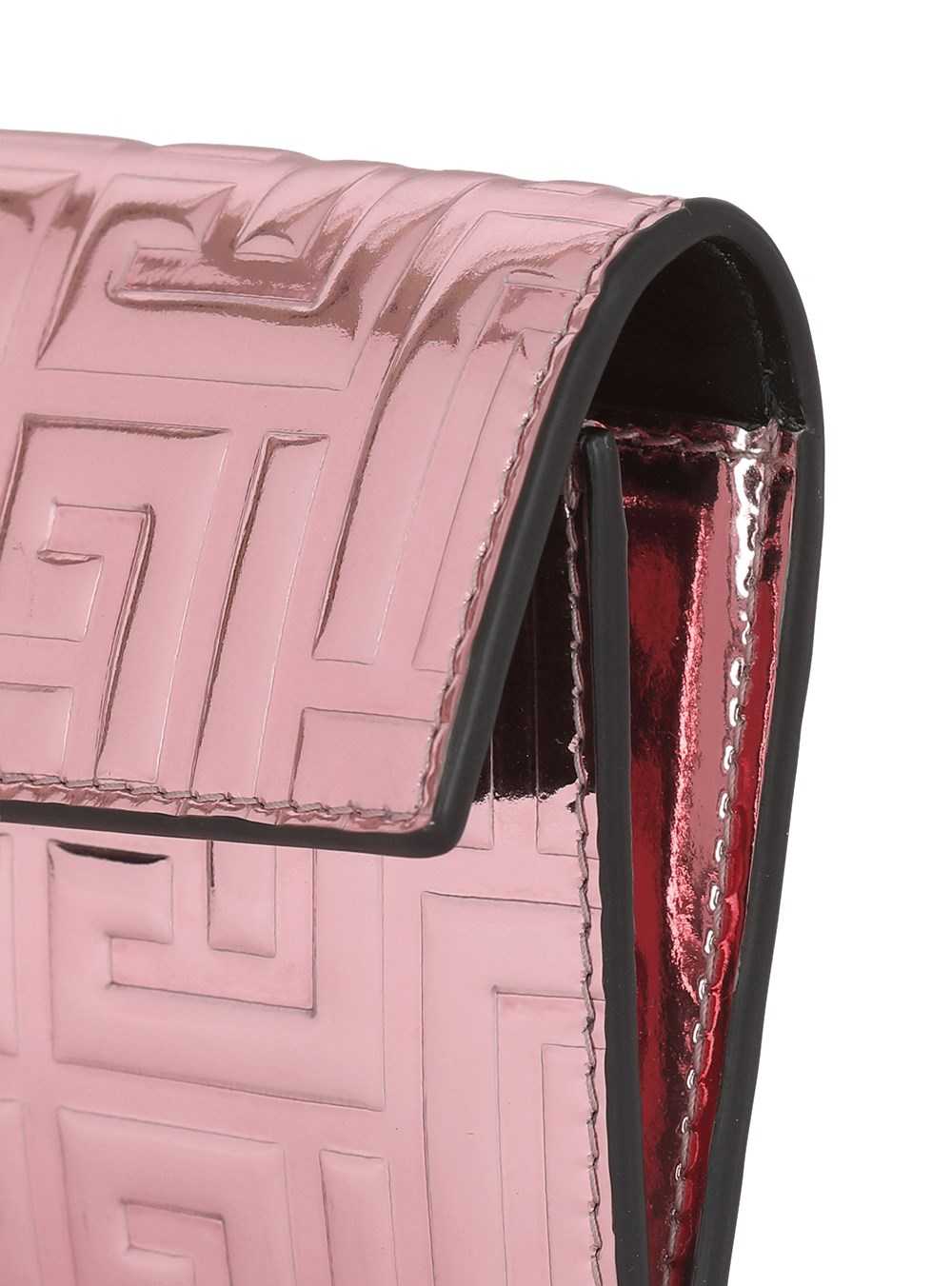 Balmain Debossed Mirror-shine Leather Coin Pouch With Balmain Monogram Pink | SWMZVGU-48