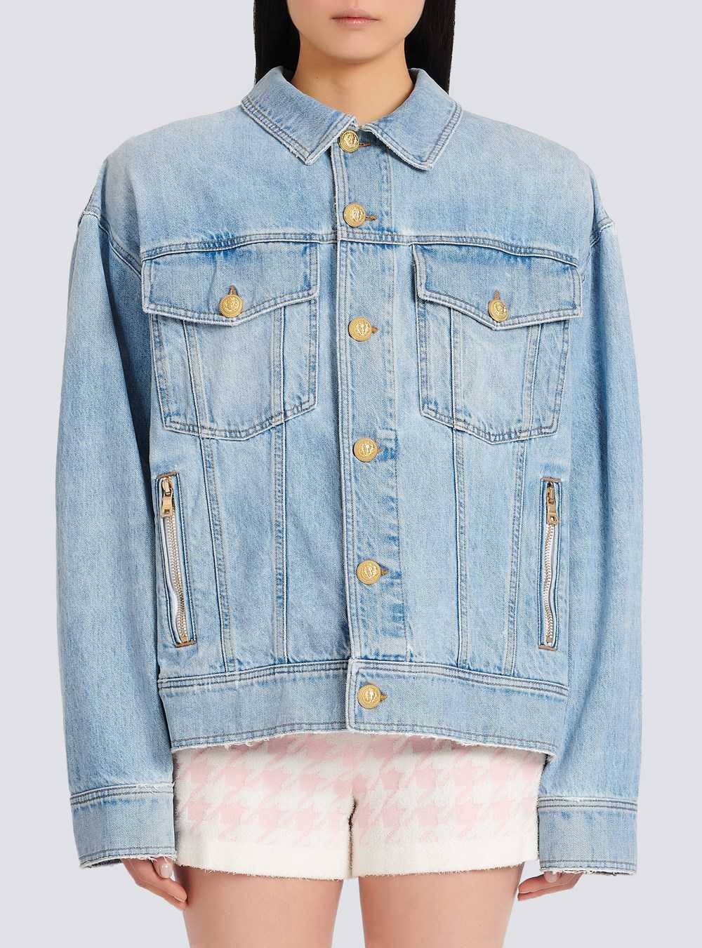 Balmain Denim Jacket Blue | WXQKEPL-18